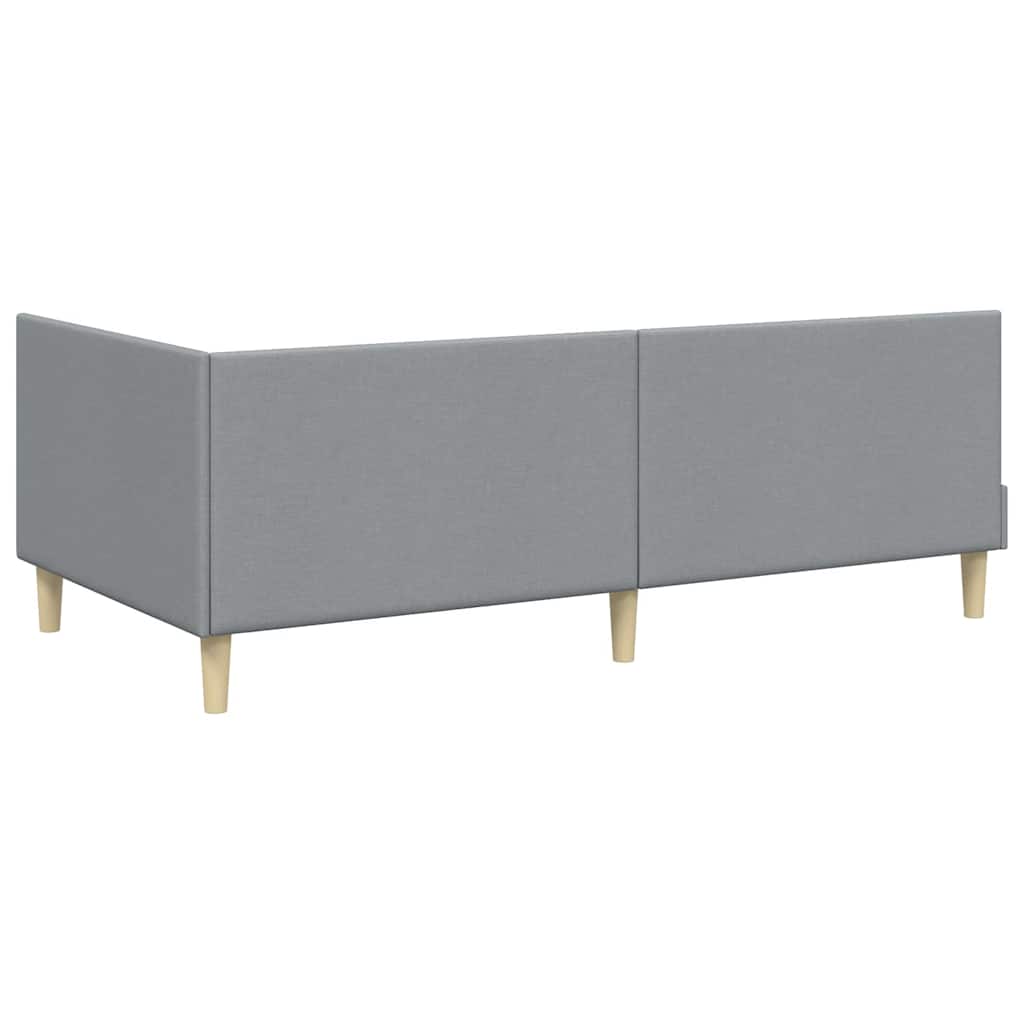 Corner Bed Frame Other with Headboard Light grey 90 x 190 cm