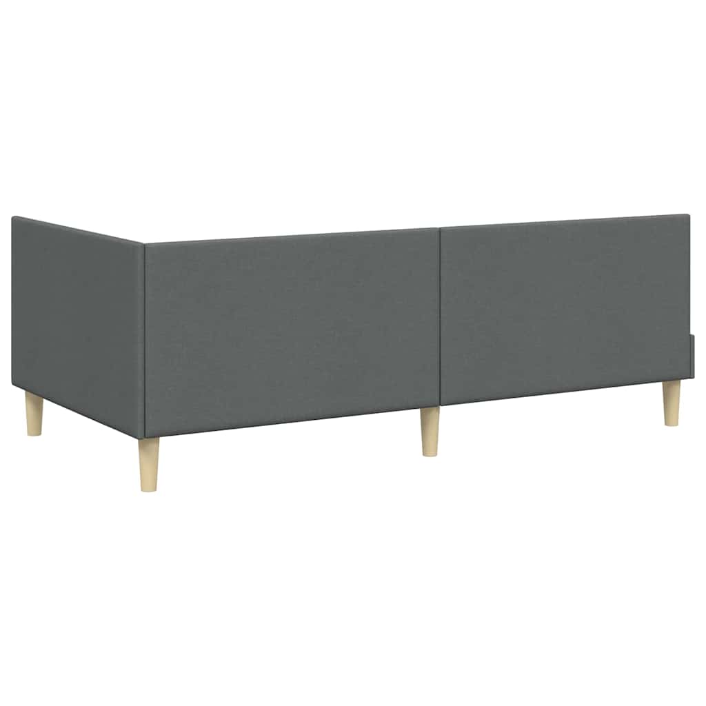 Corner Bed Frame Other with Headboard Dark grey 90 x 190 cm