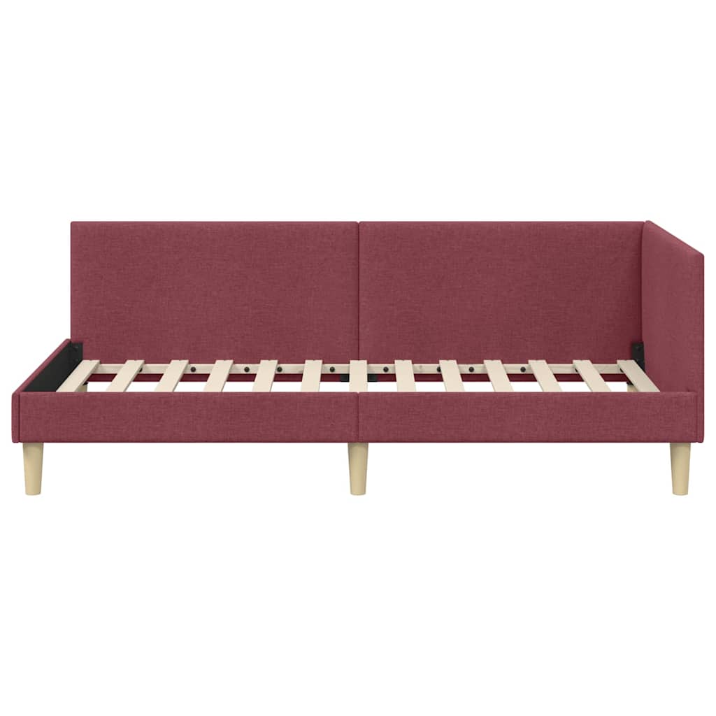 Corner Bed Frame Other with Headboard Wine red 90 x 200 cm