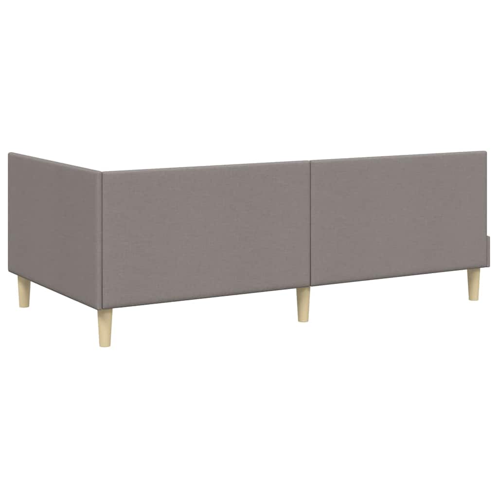 Corner Bed Frame Taupe 90 x 200 cm Fabric and Engineered wood