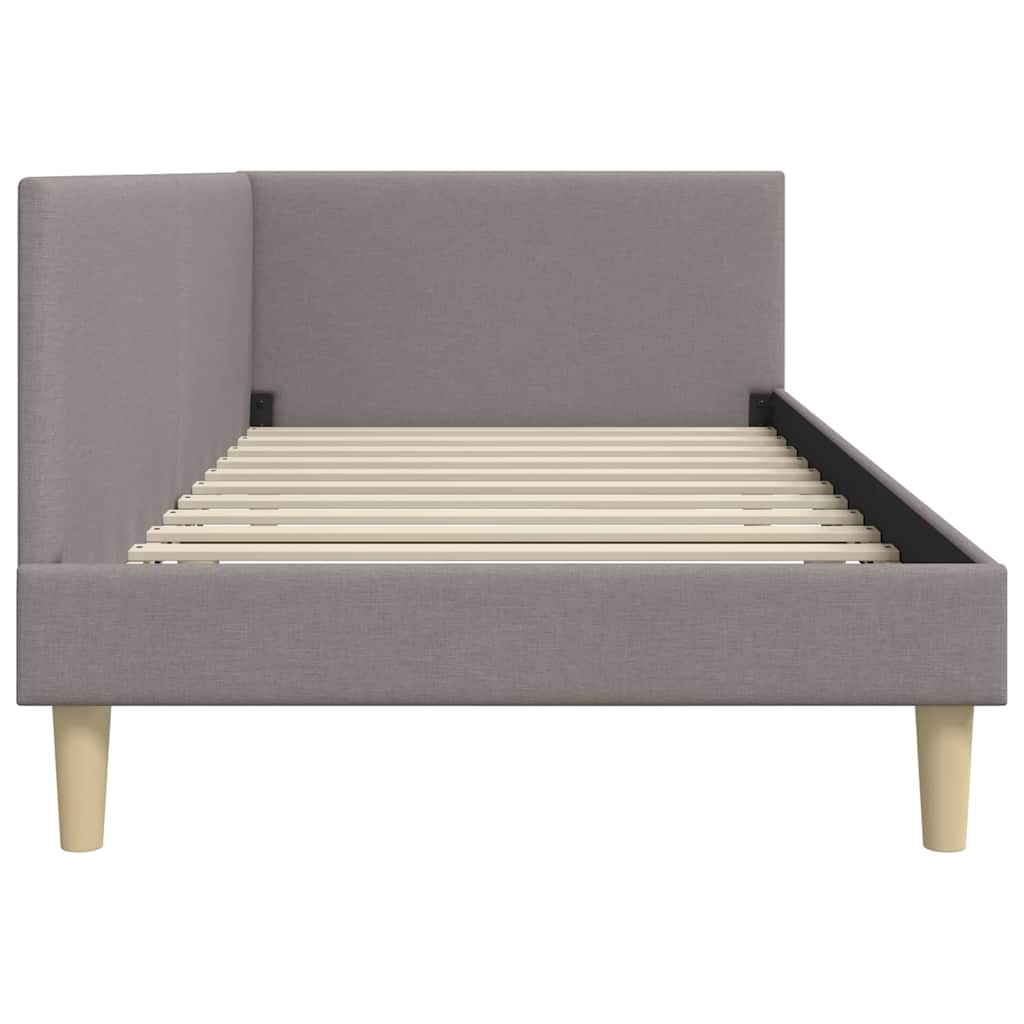 Corner Bed Frame Taupe 90 x 200 cm Fabric and Engineered wood
