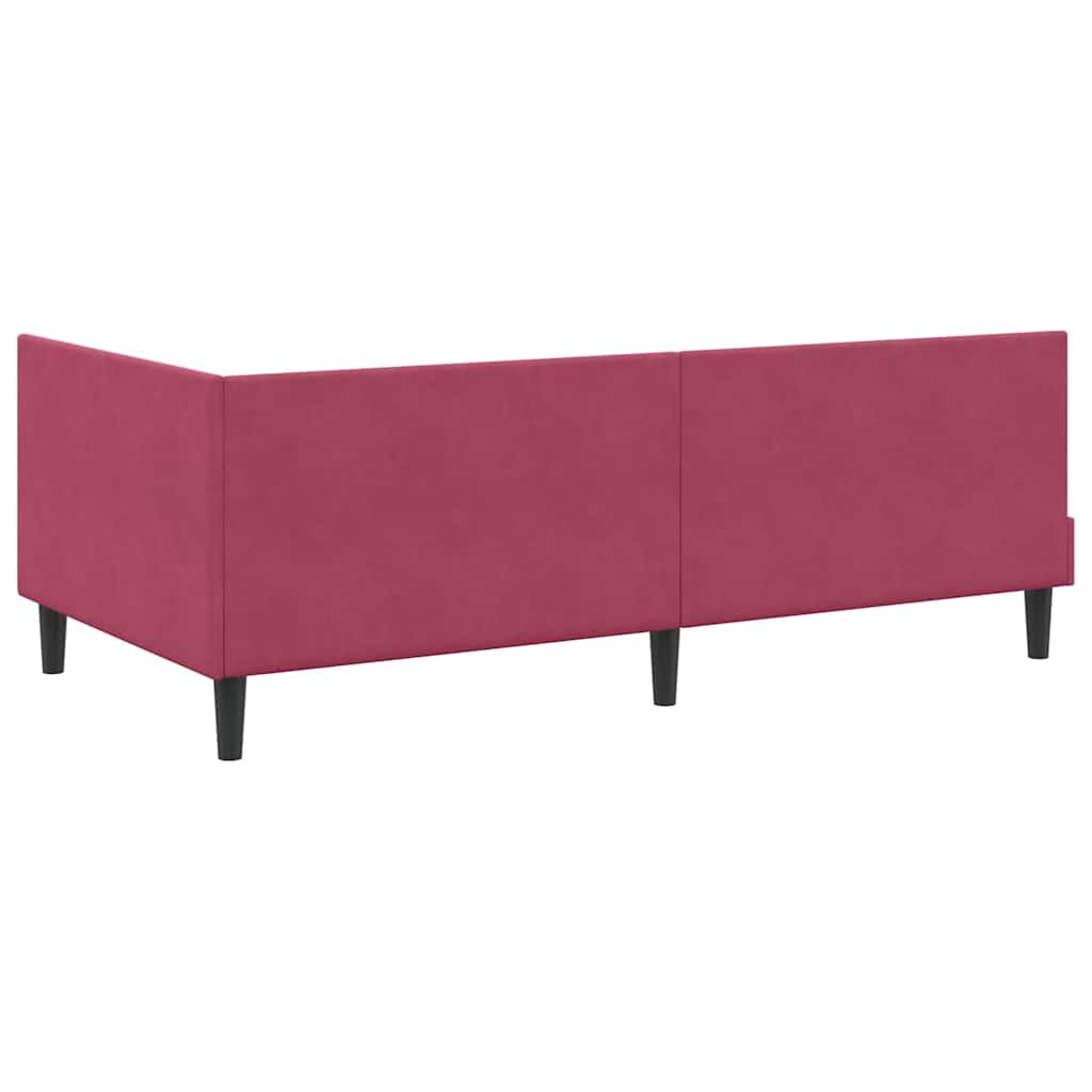 Corner Bed Frame Other with Headboard Wine red 80 x 200 cm