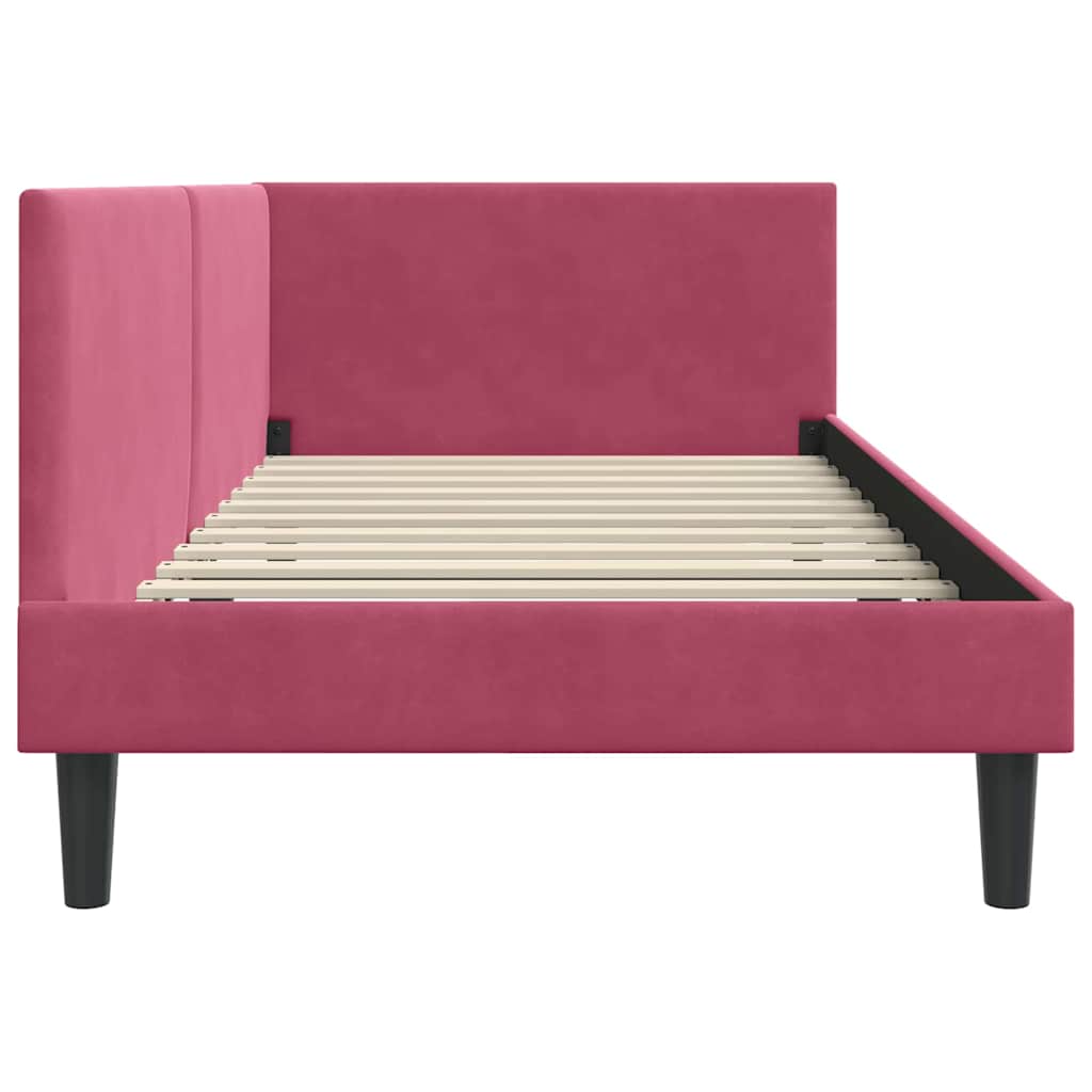 Corner Bed Frame Other with Headboard Wine red 80 x 200 cm