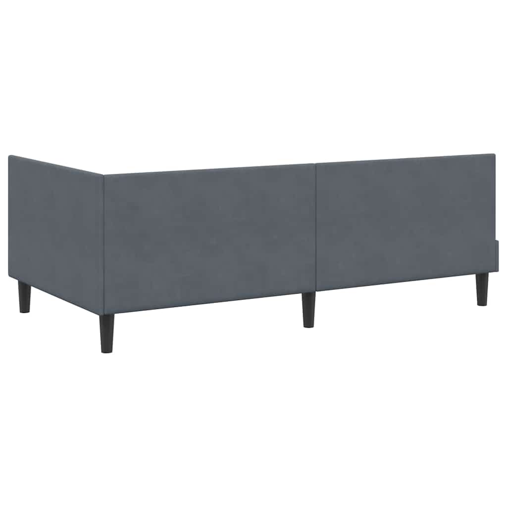 Corner Bed Frame Other with Headboard Dark grey 90 x 190 cm