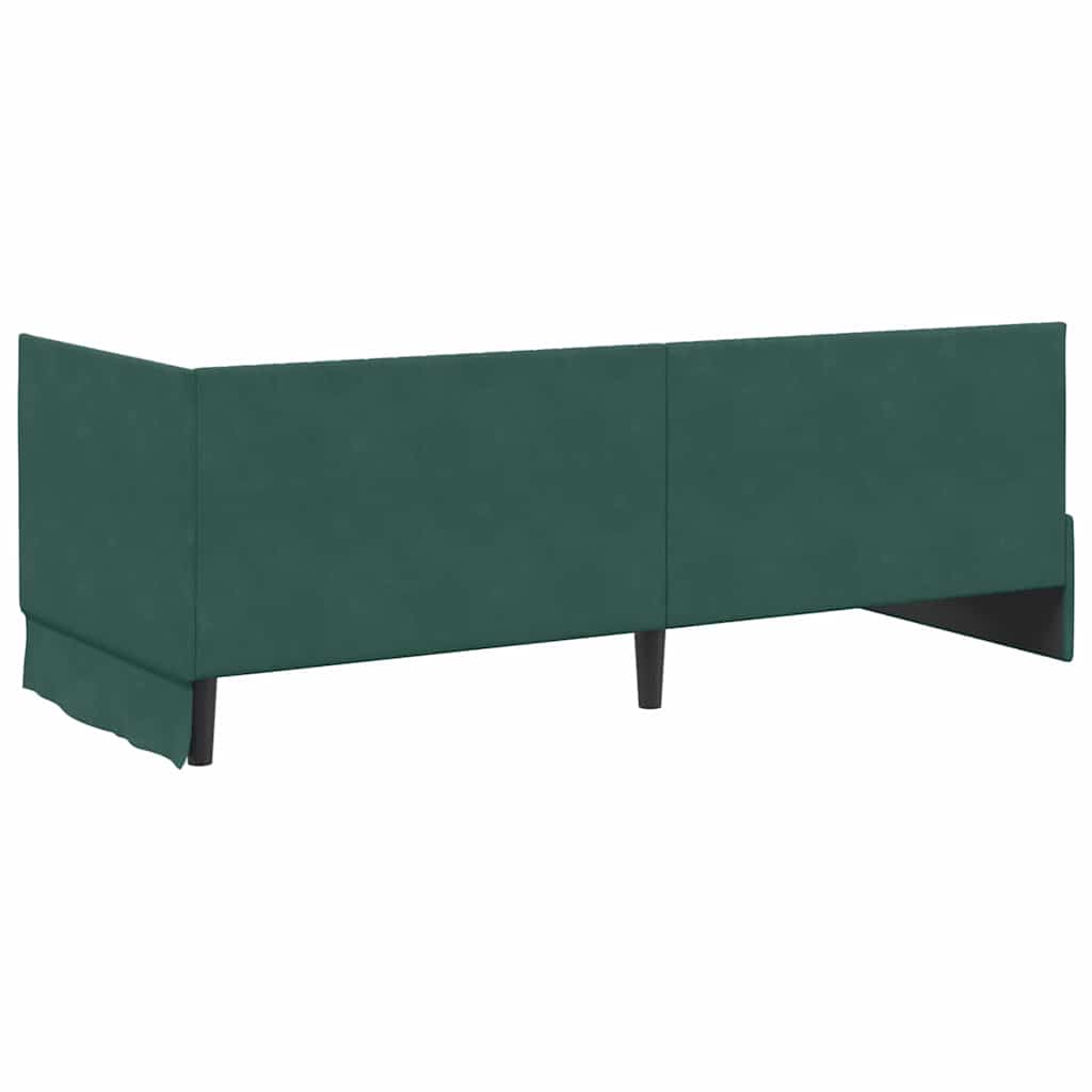 Corner Bed Frame with Headboard Dark green 80 x 200 cm Velvet