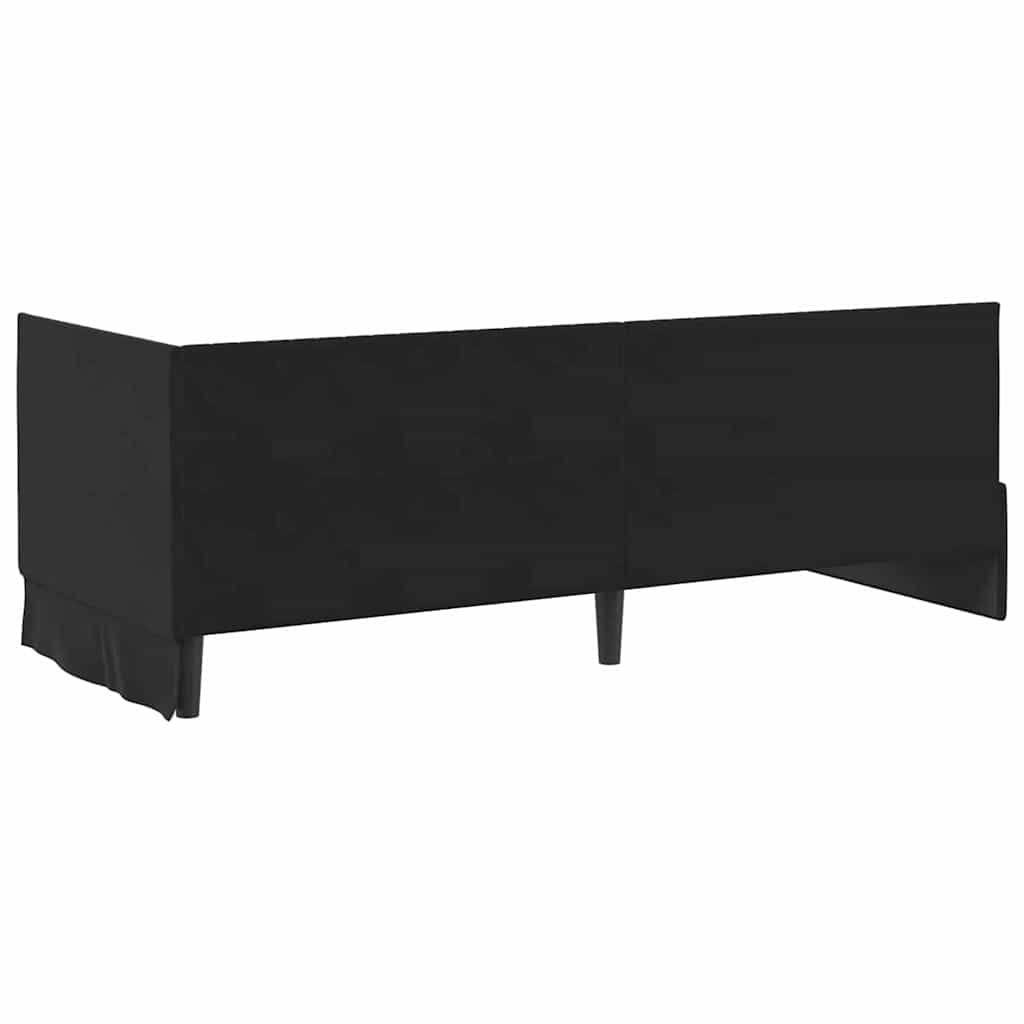 Corner Bed Frame with Headboard Black 80 x 200 cm Velvet