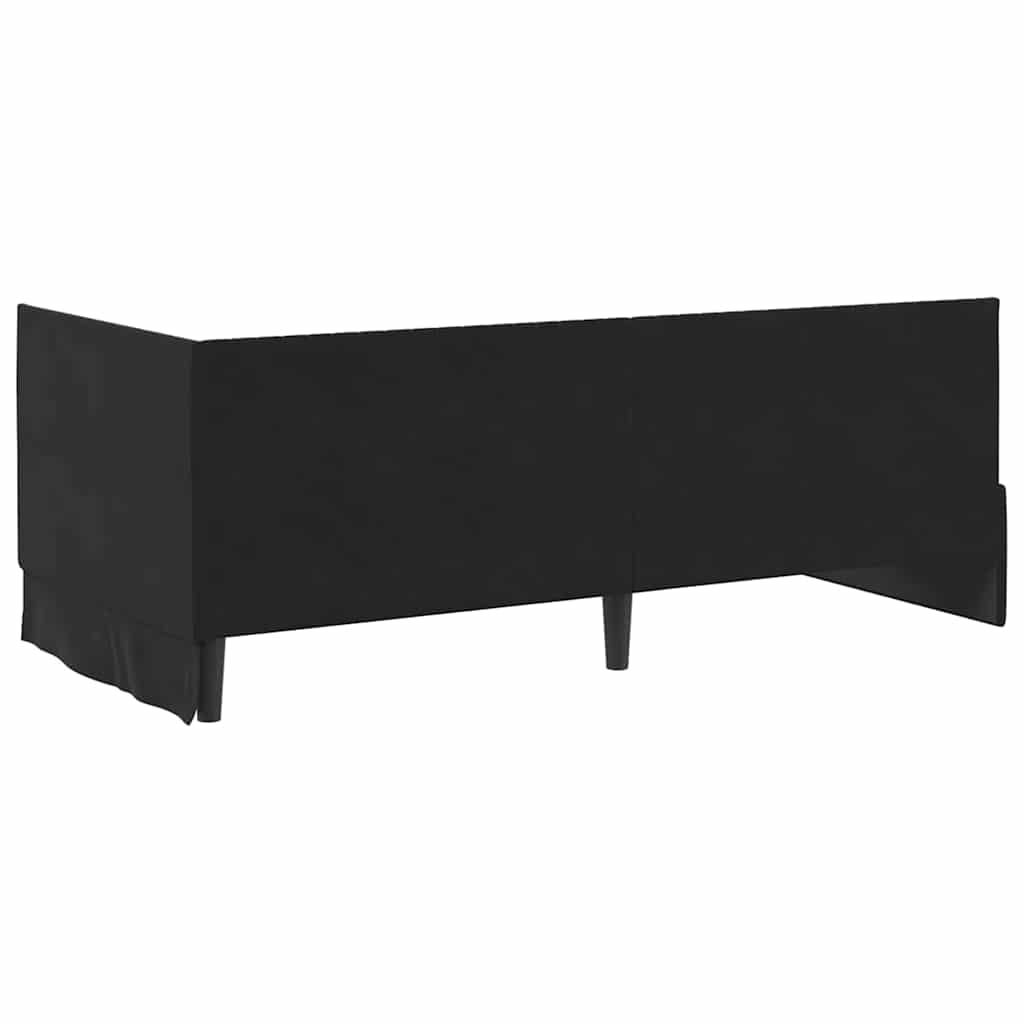 Corner Bed Frame with Headboard Black 90 x 200 cm Velvet
