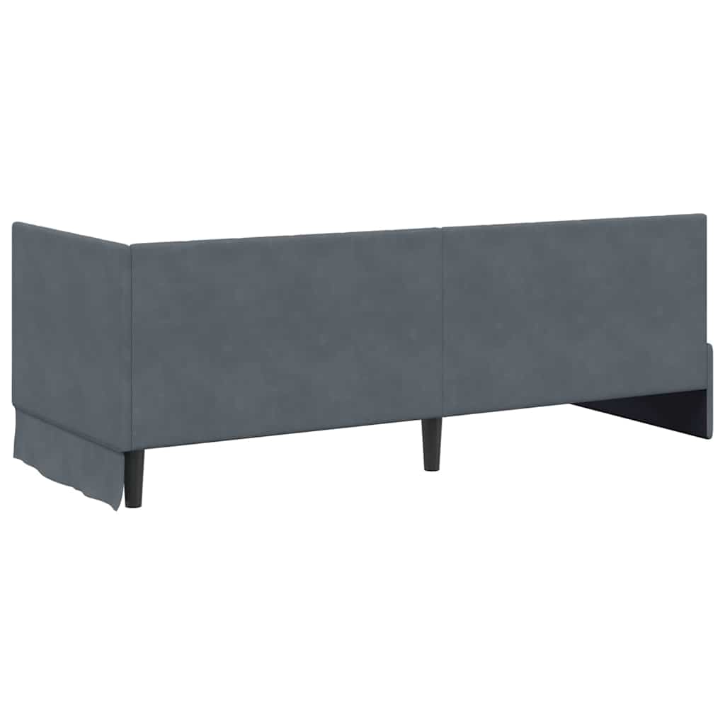Corner Bed Frame with Headboard Dark grey 80 x 200 cm Velvet