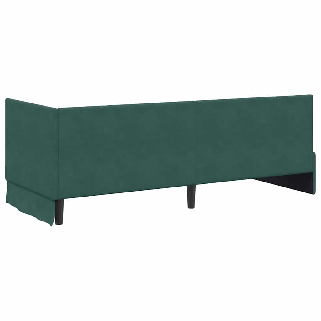 Corner Bed Frame with Headboard Dark green 80 x 200 cm Velvet