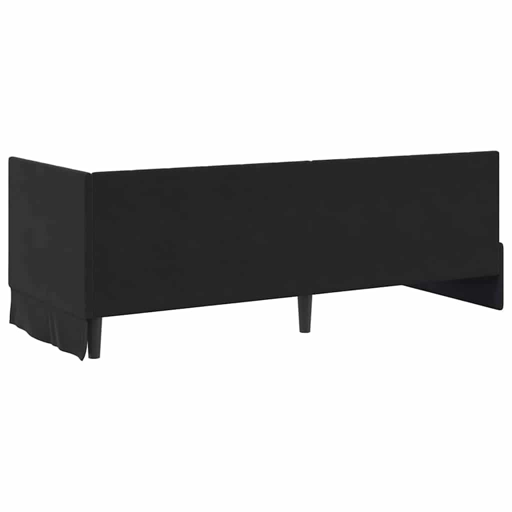 Corner Bed Frame with Headboard Black 80 x 200 cm Velvet