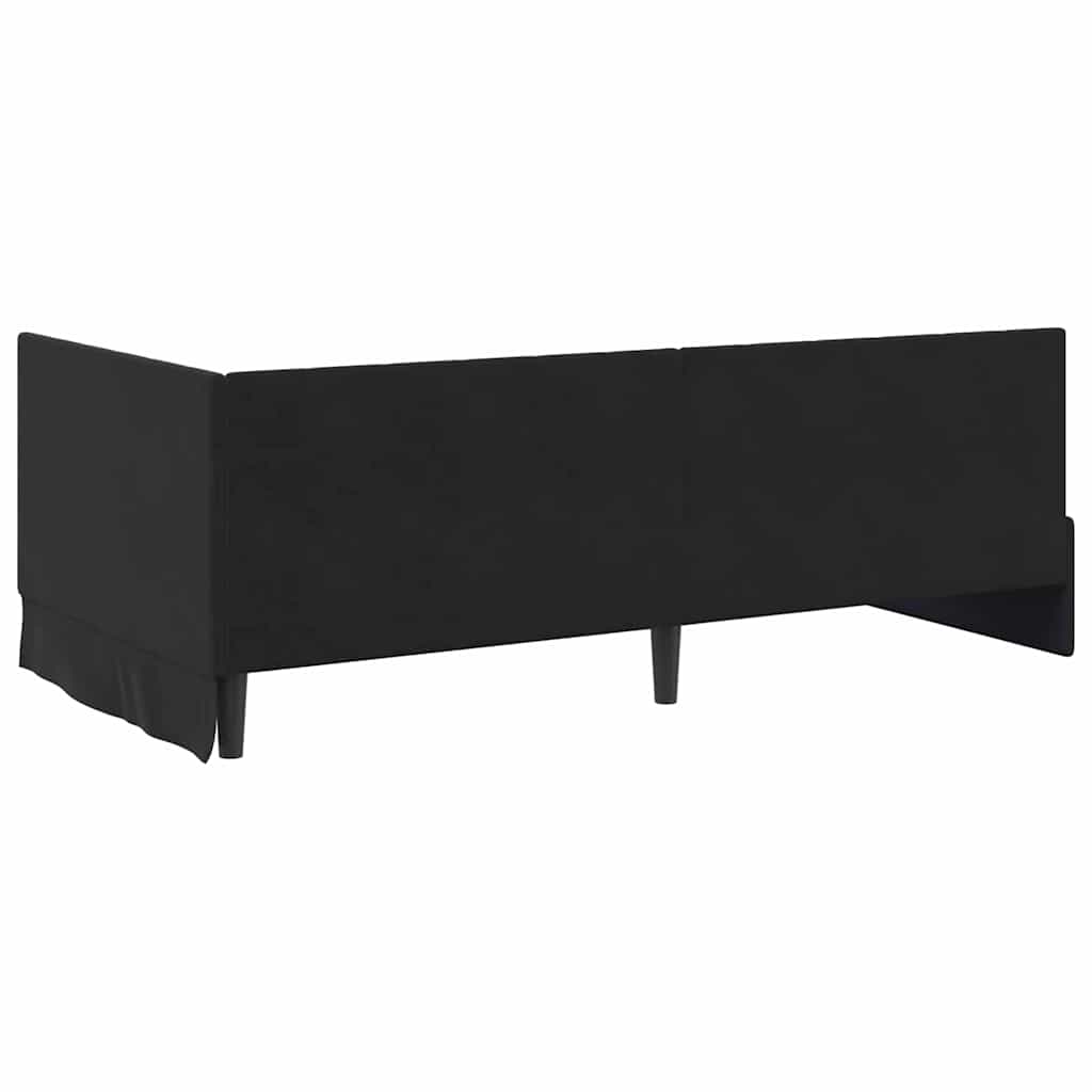 Corner Bed Frame with Headboard Black 100 x 200 cm Velvet