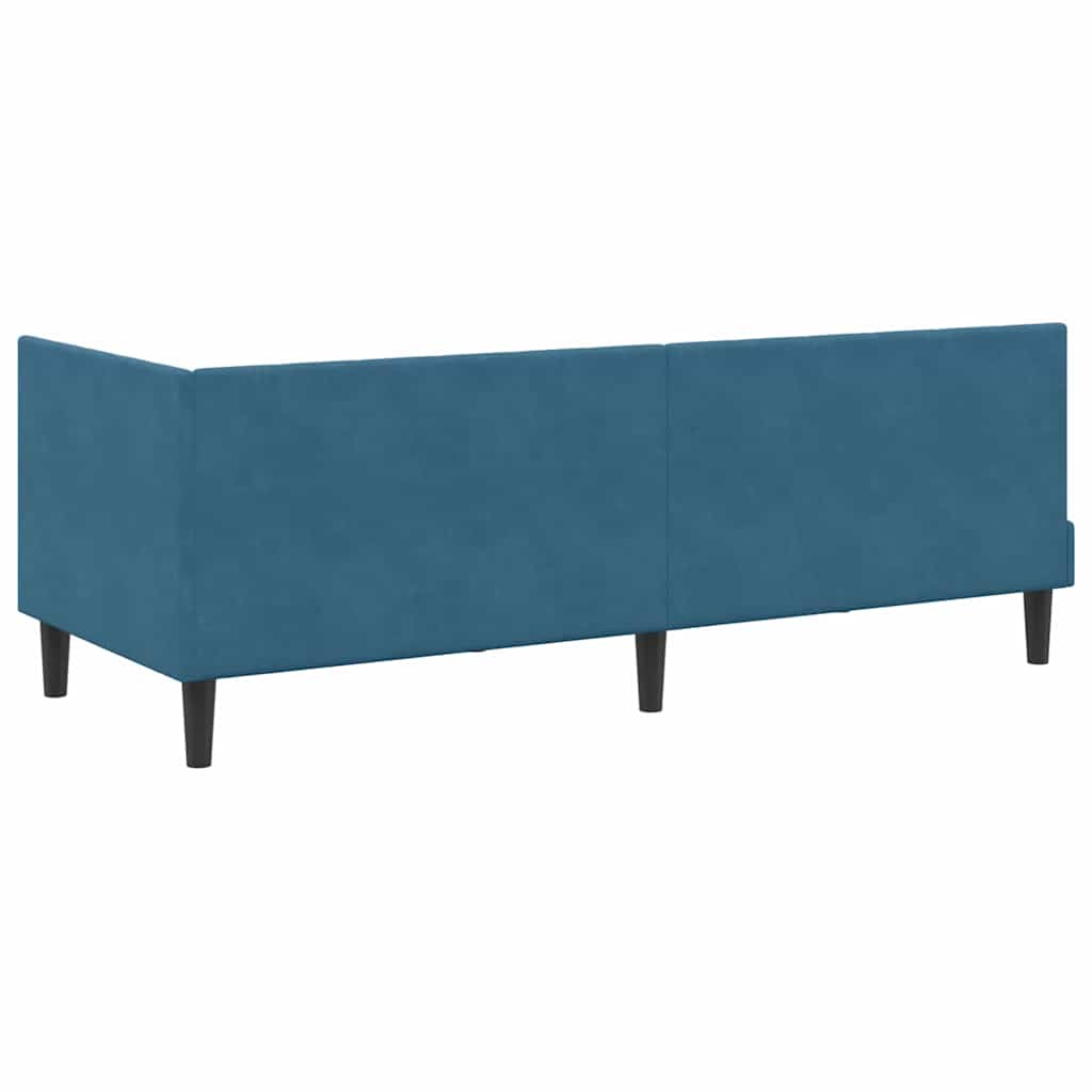 Corner Bed Frame with Headboard Blue 80 x 200 cm Velvet