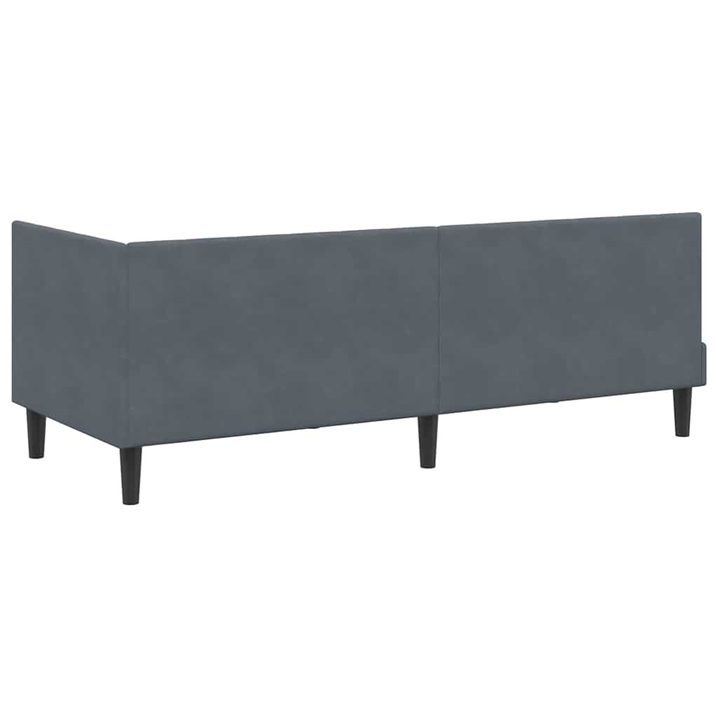 Corner Bed Frame with Headboard Dark grey 80 x 200 cm Velvet