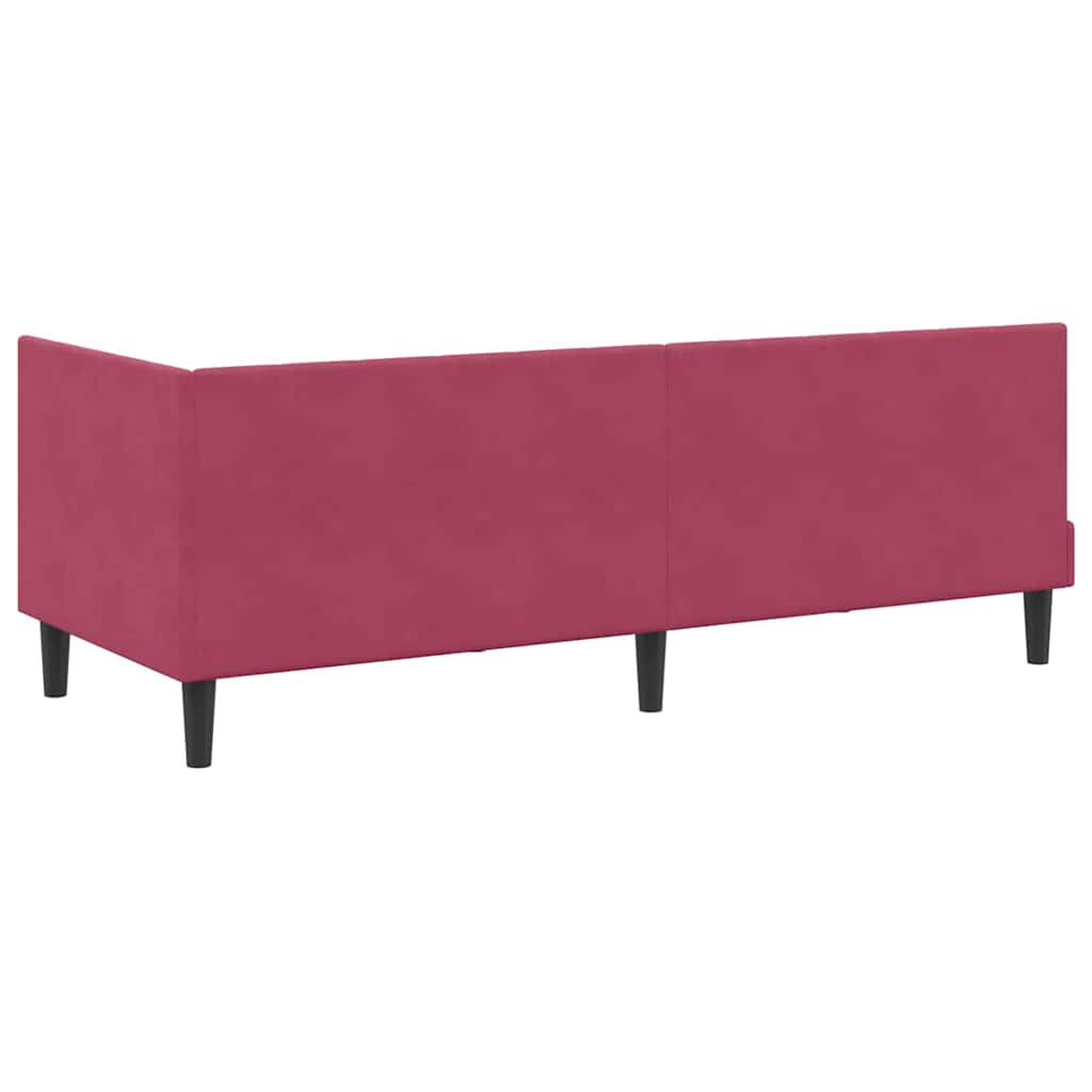 Corner Bed Frame with Headboard Wine red 80 x 200 cm Velvet