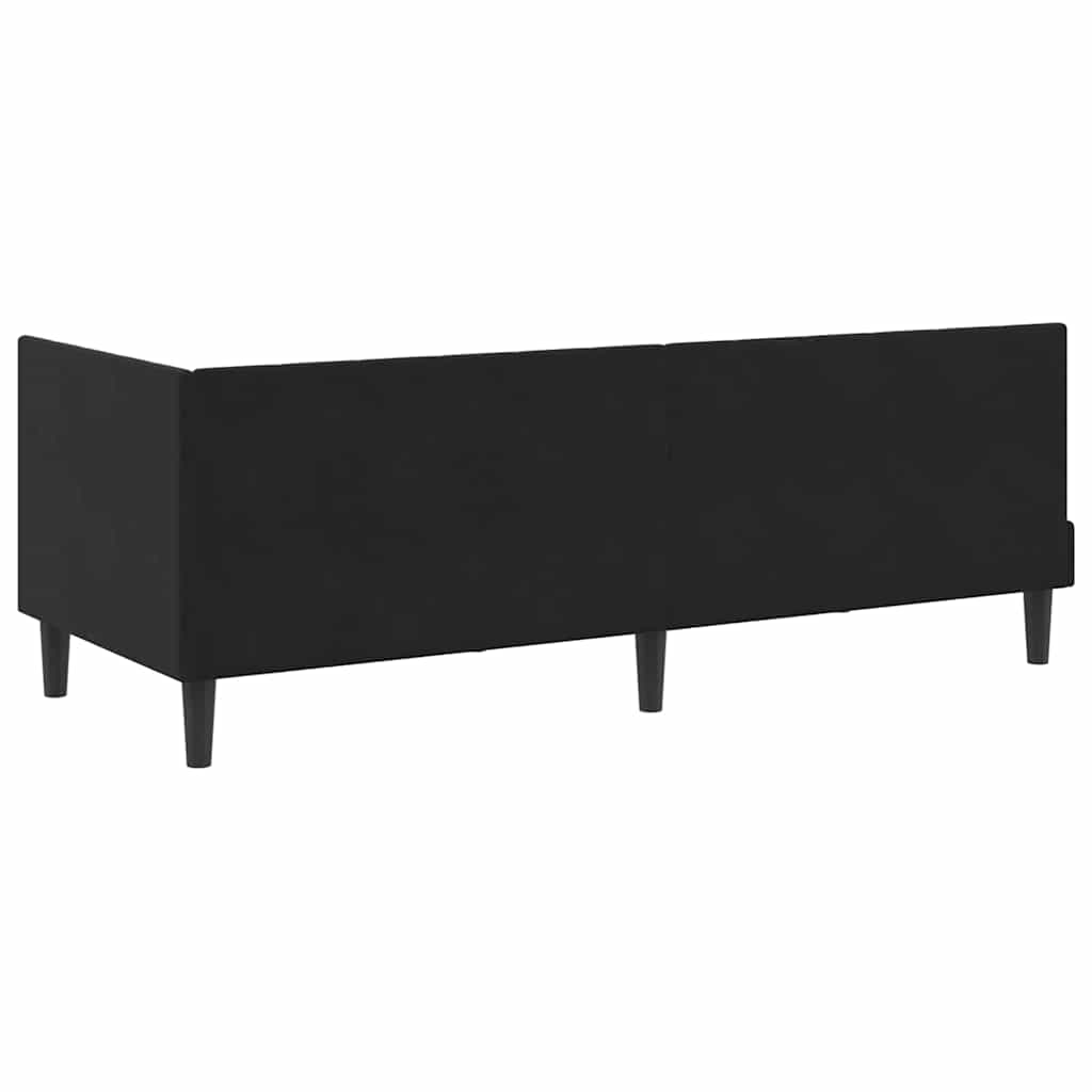 Corner Bed Frame with Headboard Black 80 x 200 cm Velvet