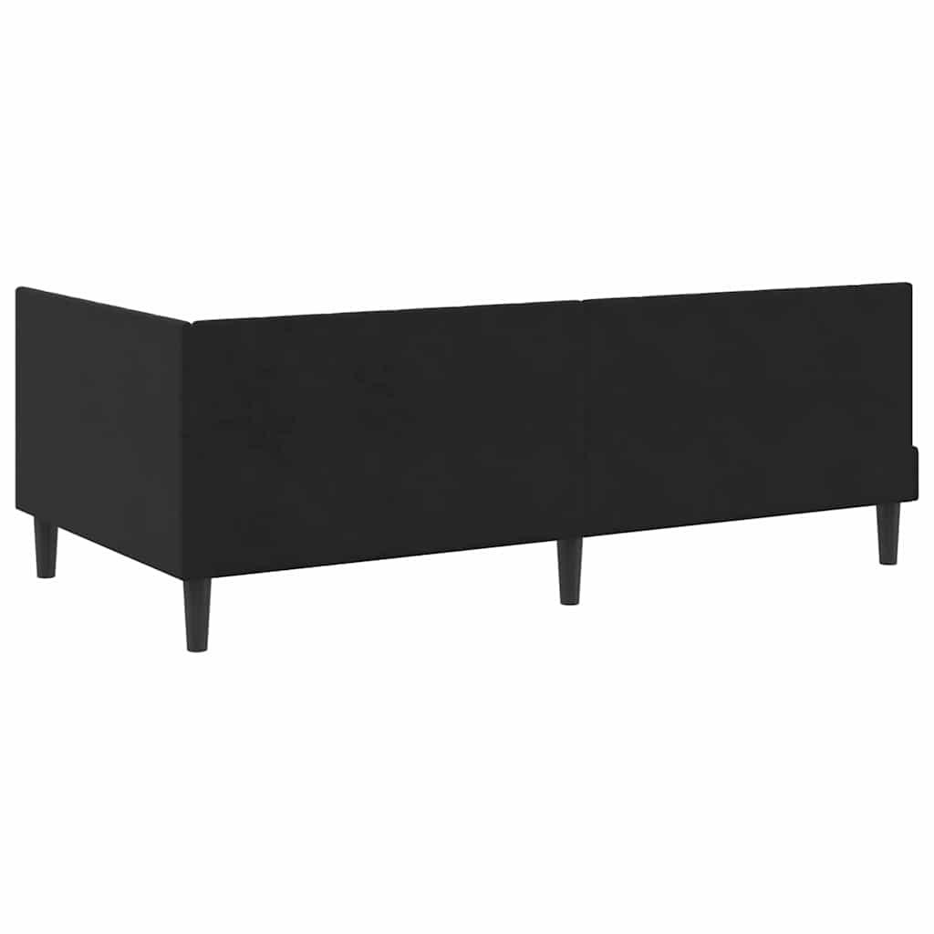 Corner Bed Frame with Headboard Black 90 x 190 cm Velvet