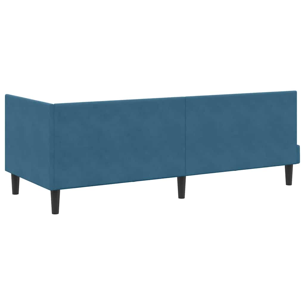 Corner Bed Frame with Headboard Blue 80 x 200 cm Velvet