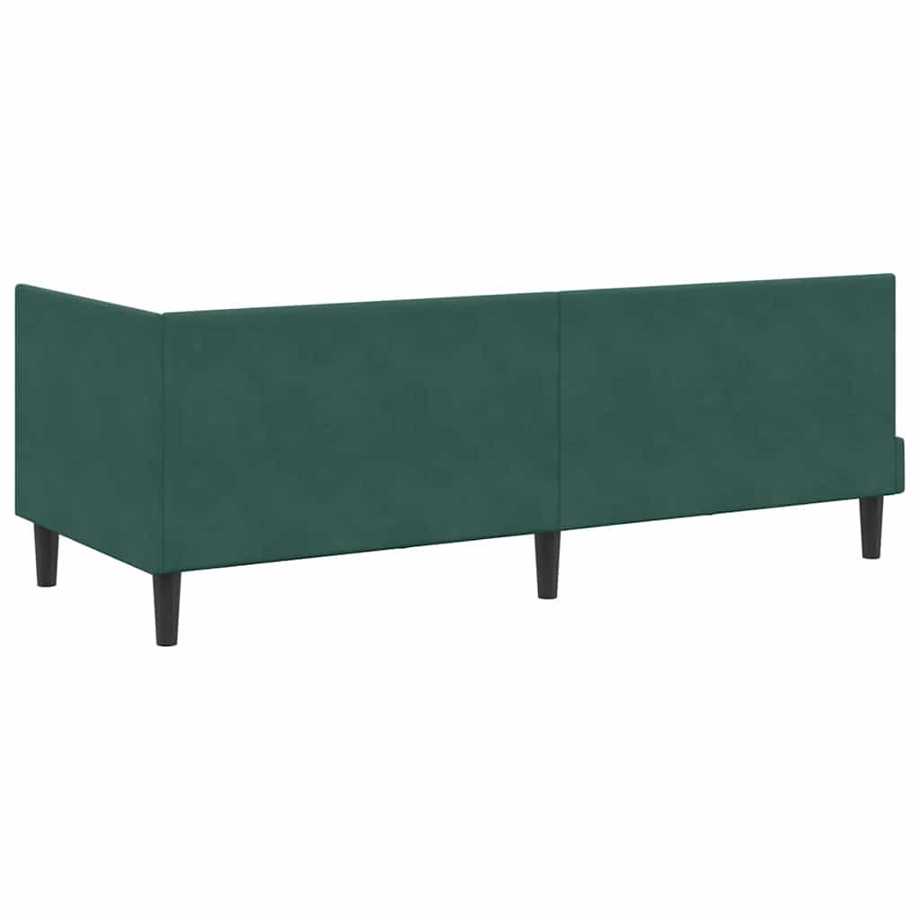 Corner Bed Frame with Headboard Dark green 80 x 200 cm Velvet