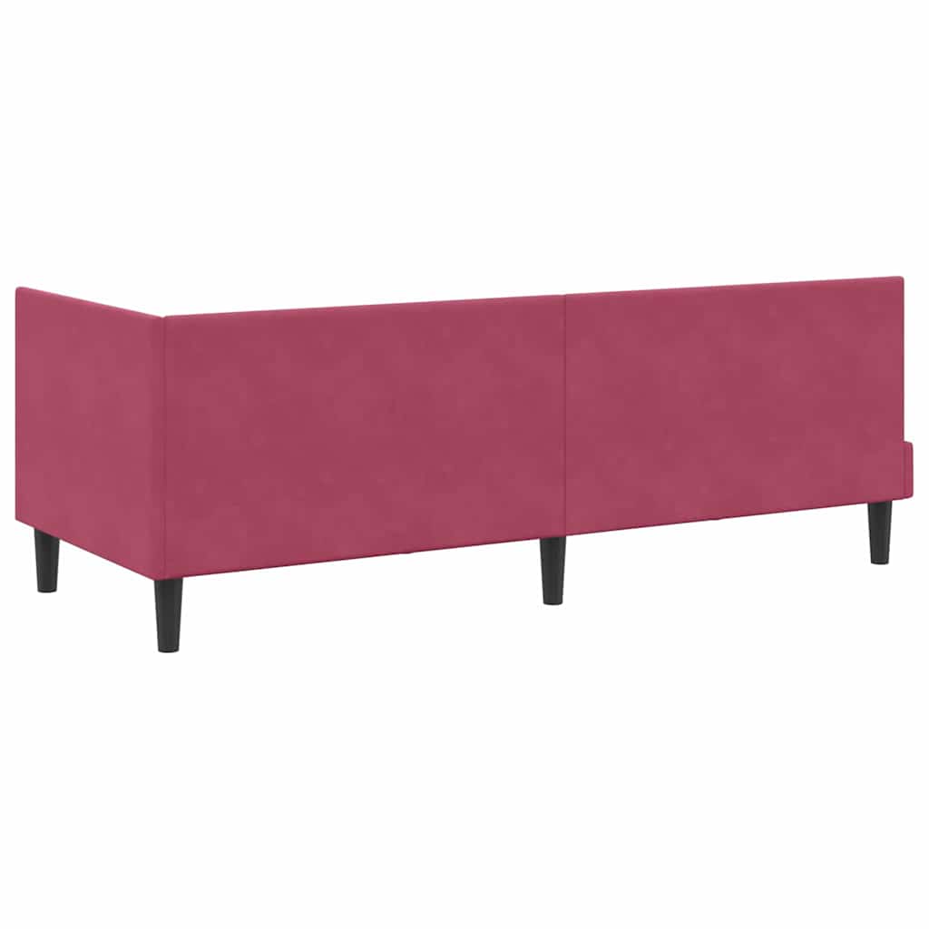 Corner Bed Frame with Headboard Wine red 80 x 200 cm Velvet