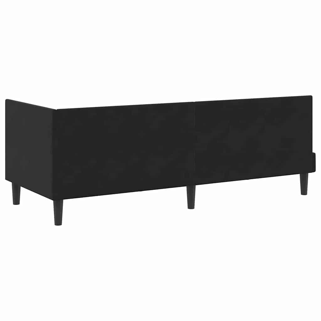 Corner Bed Frame with Headboard Black 80 x 200 cm Velvet