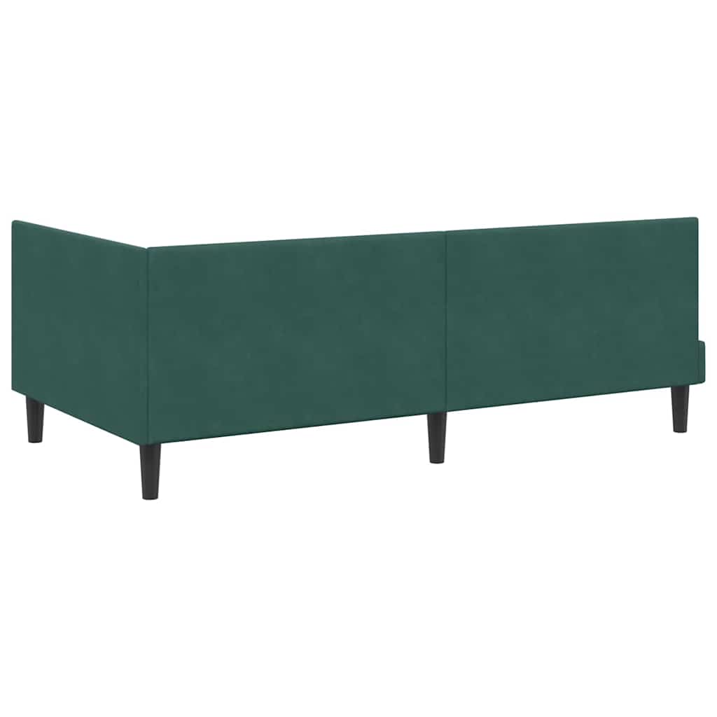 Corner Bed Frame with Headboard Dark green 100 x 200 cm Velvet