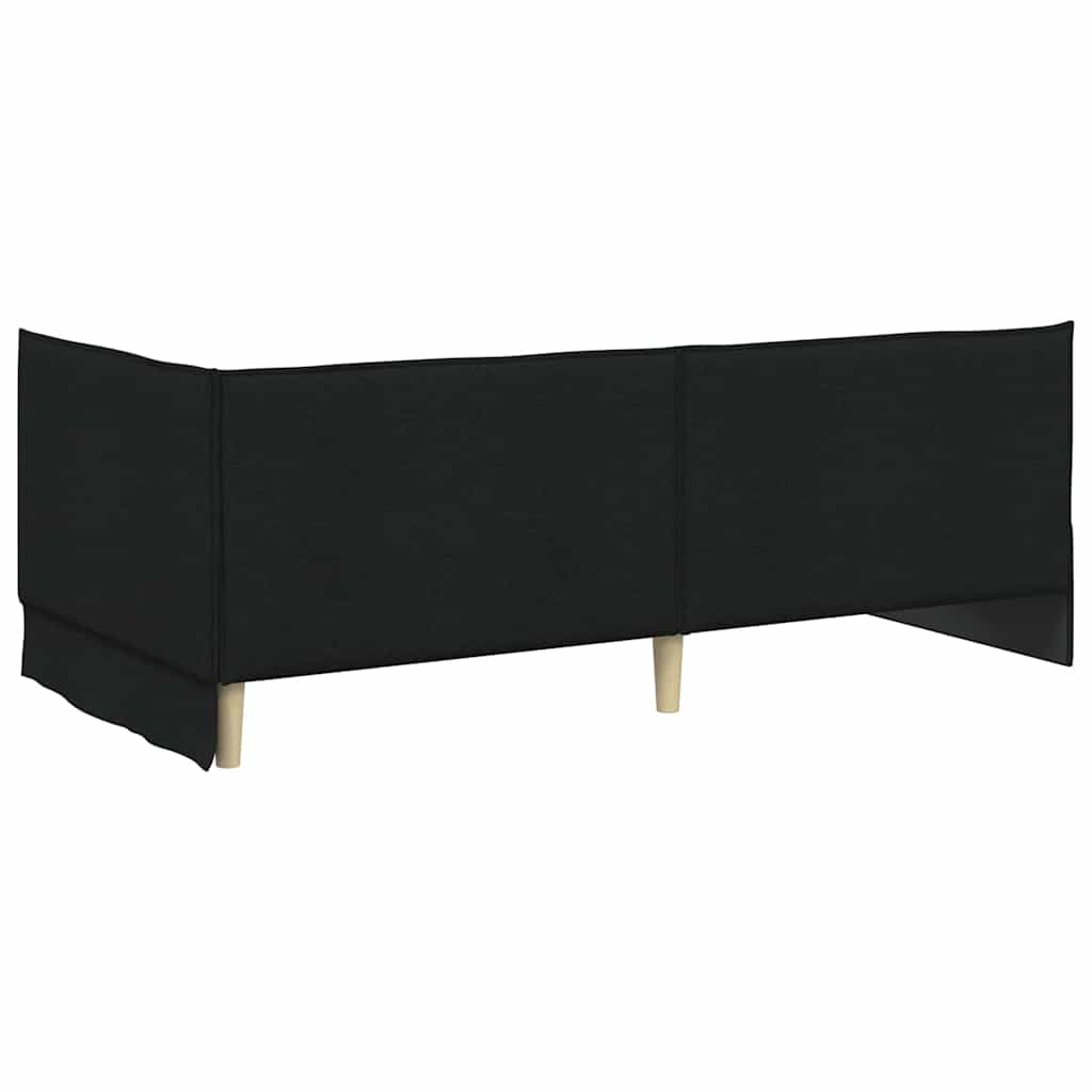 Corner Bed Frame with Headboard Black 90 x 190 cm Fabric