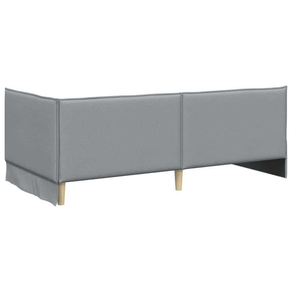 Corner Bed Frame with Headboard Light grey 100 x 200 cm Fabric