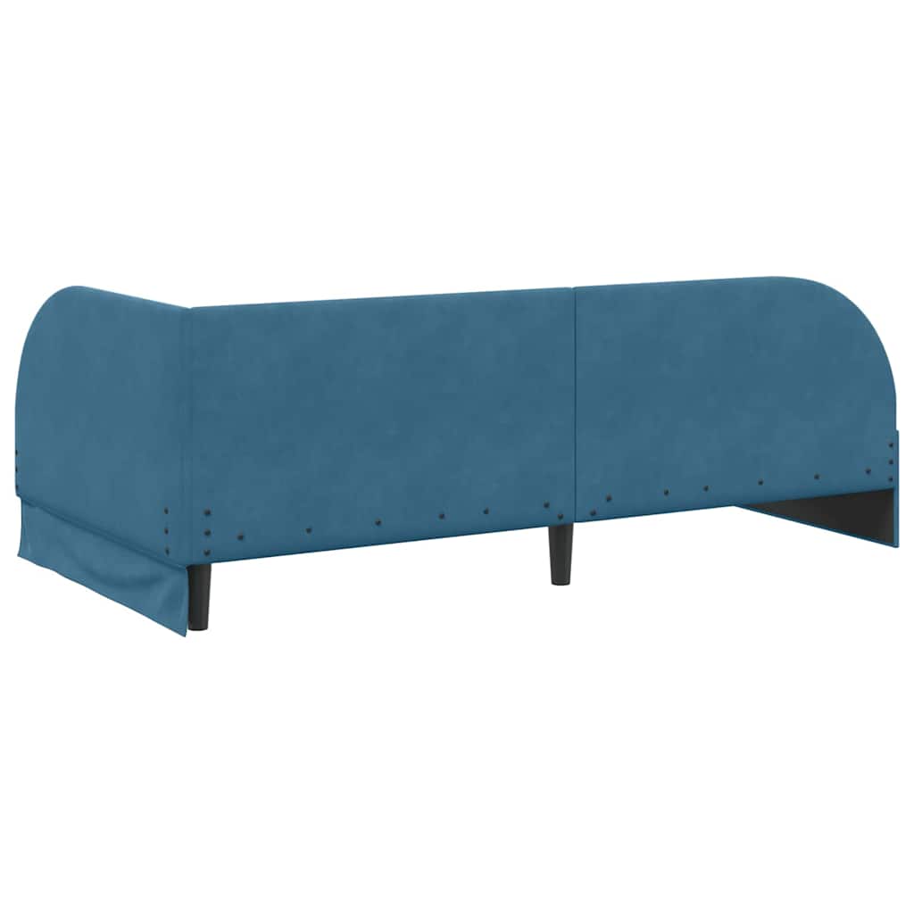 Corner Bed Frame with Headboard Blue 80 x 200 cm Velvet