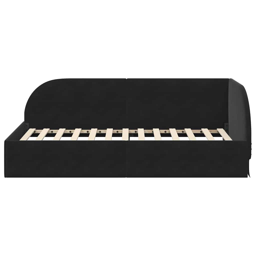 Corner Bed Frame with Headboard Black 80 x 200 cm Velvet