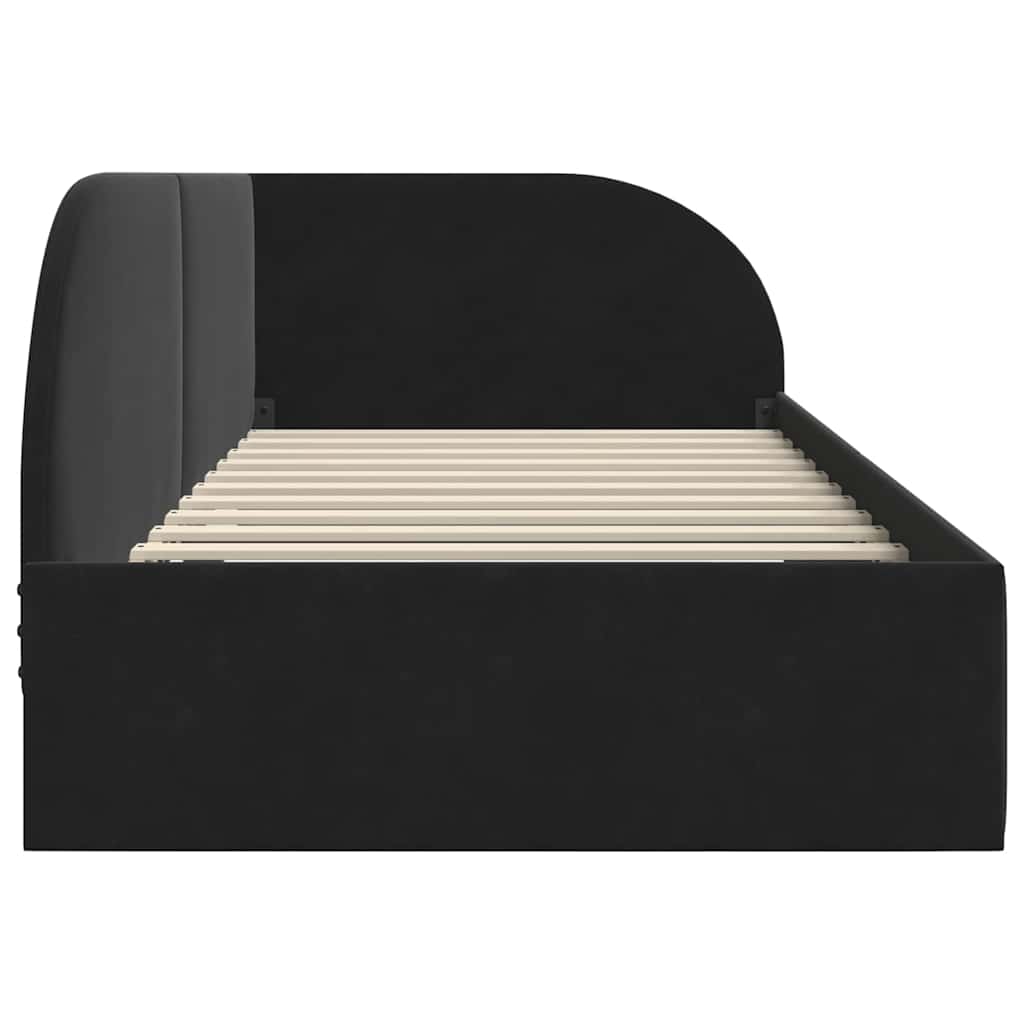 Corner Bed Frame with Headboard Black 80 x 200 cm Velvet