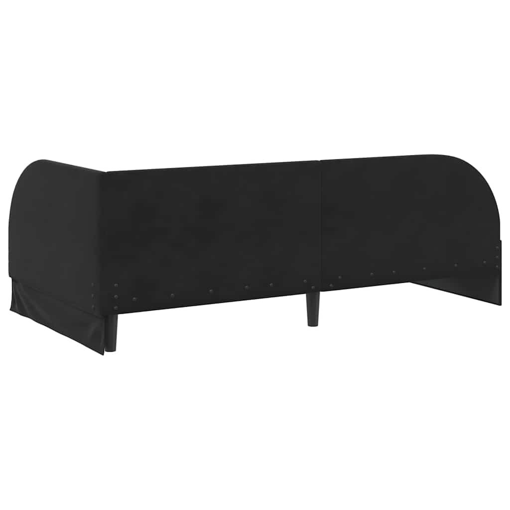 Corner Bed Frame with Headboard Black 90 x 200 cm Velvet