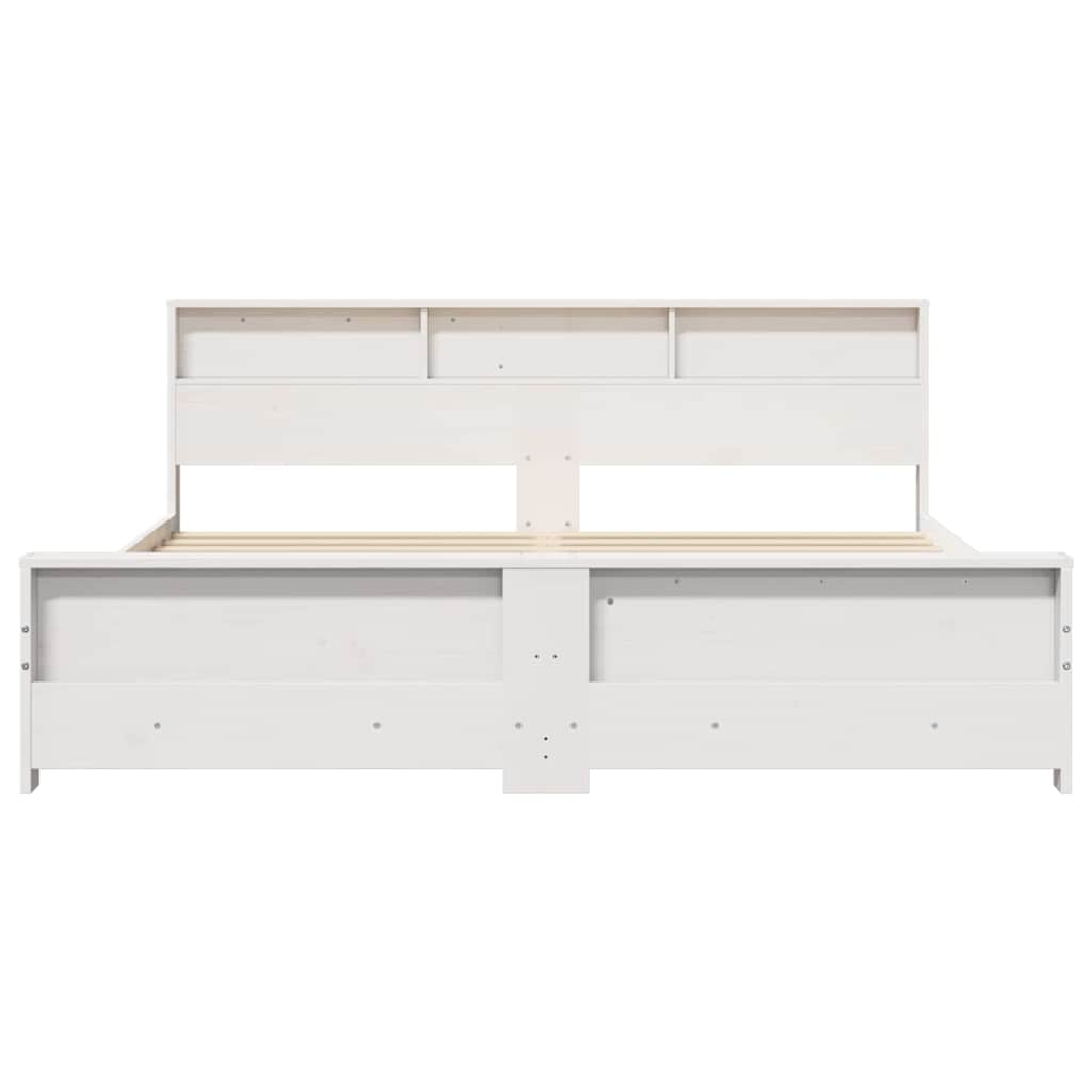 Bed Frame with Headboard White 180 x 200 cm Solid pine wood