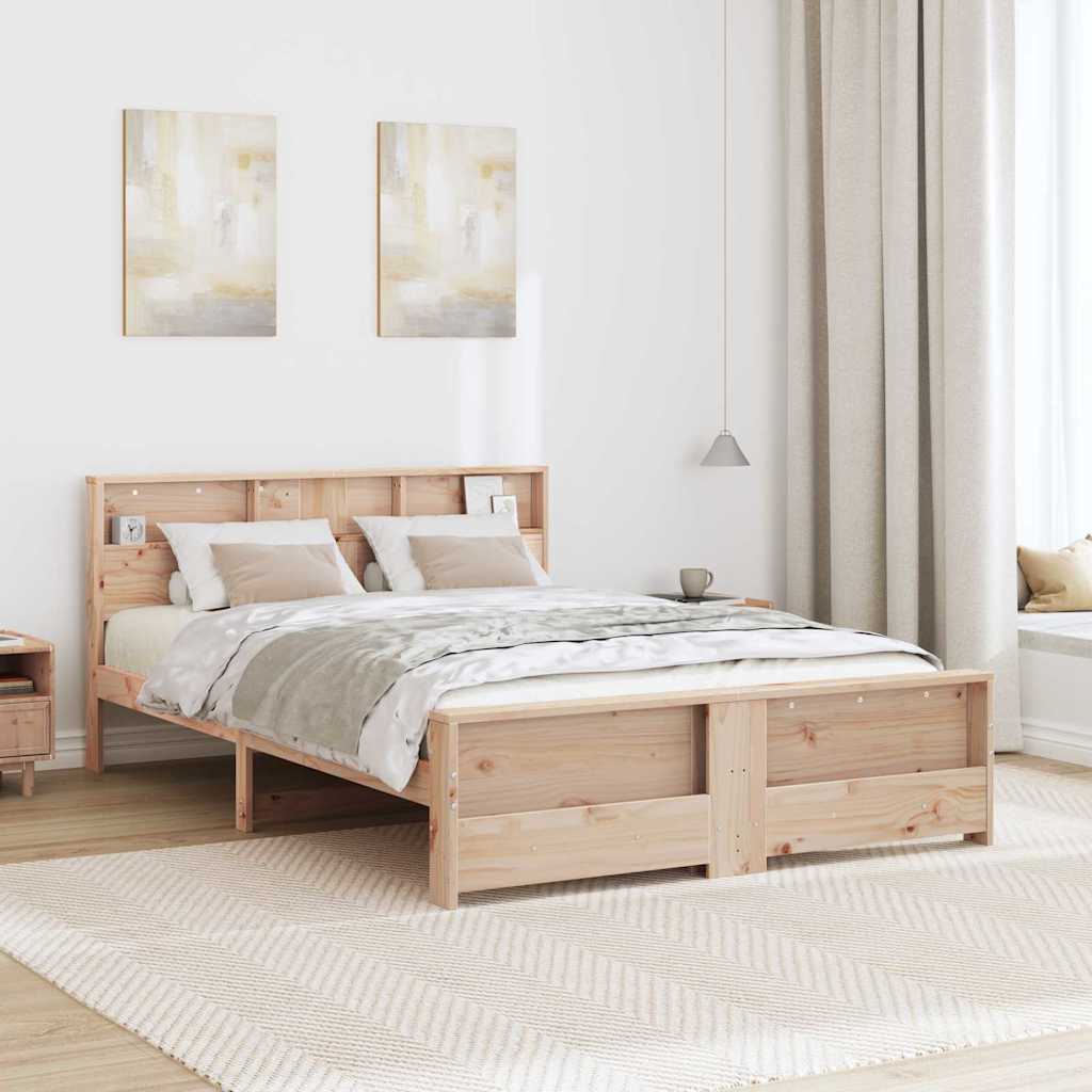 Bed Frame with Headboard Brown 160 x 200 cm Solid pine wood