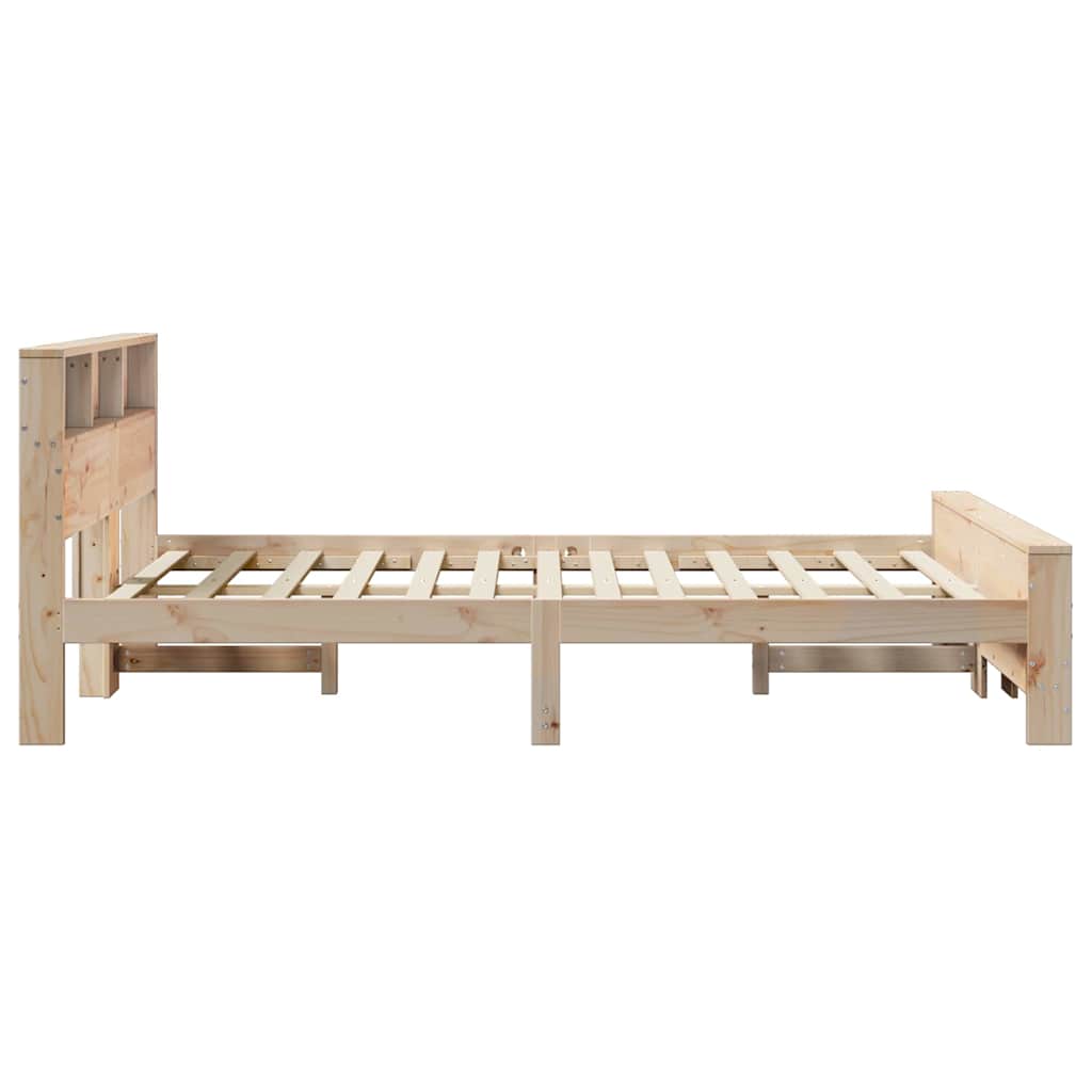 Bed Frame with Headboard Brown 140 x 200 cm Solid pine wood