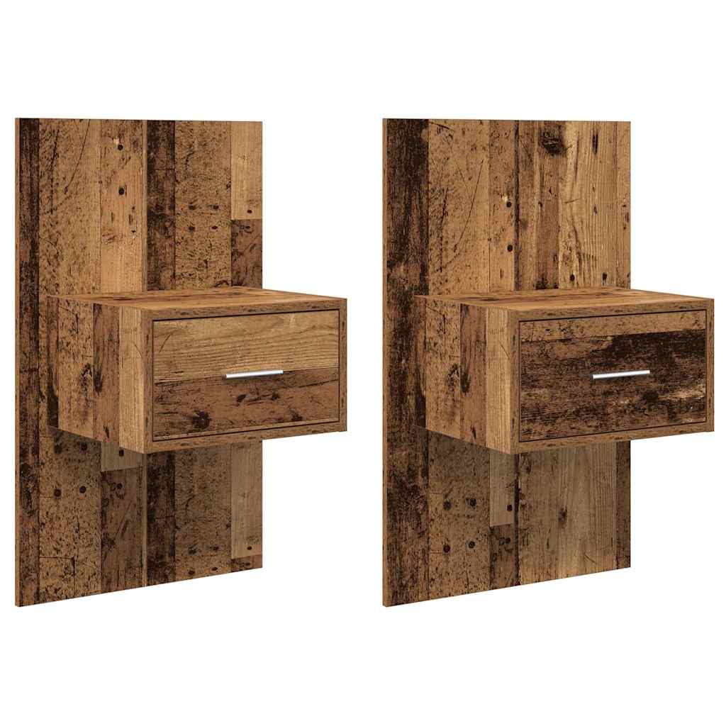 Bed Cabinet 2 pcs Old wood 48.5 x 32.5 x 80 cm Engineered wood