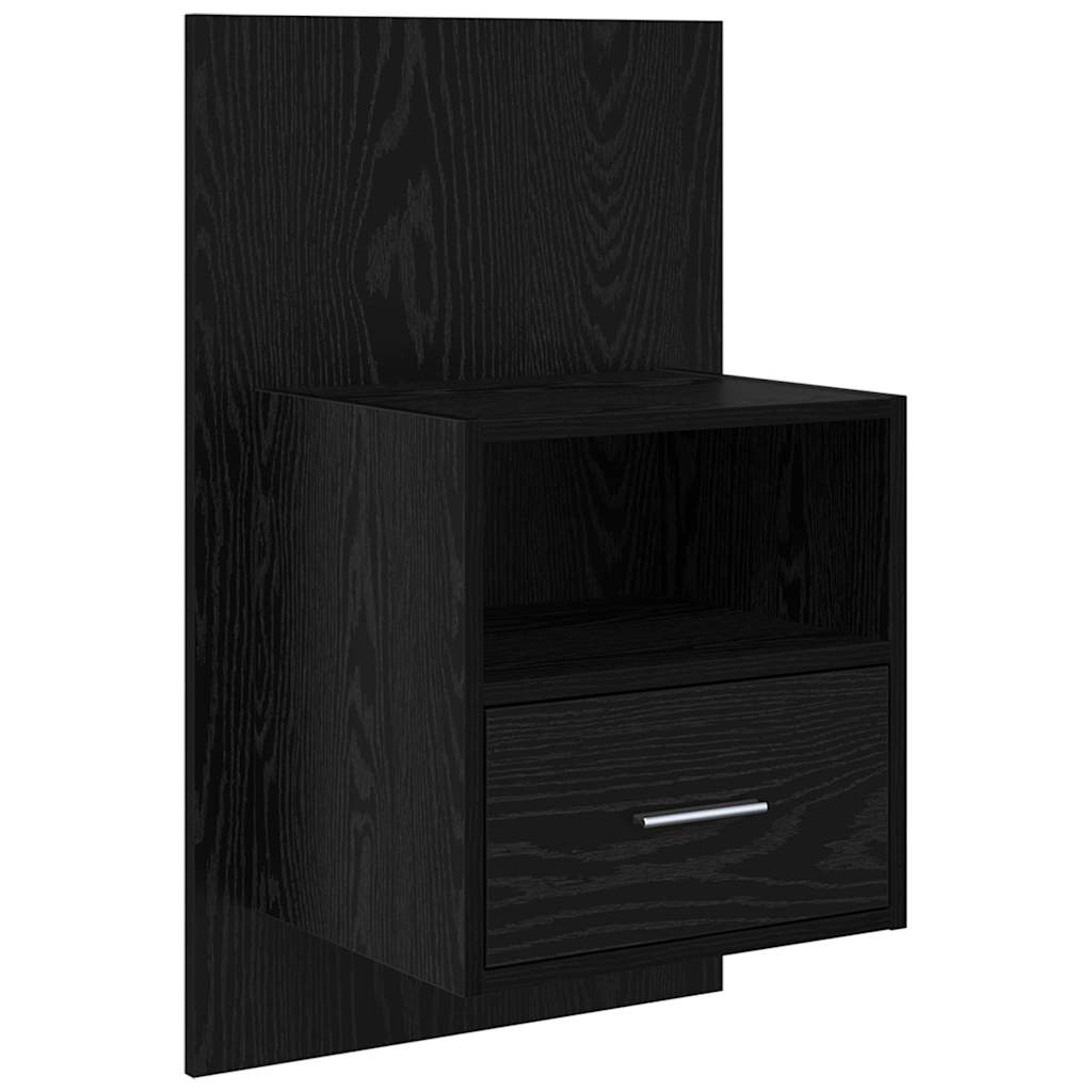 Bed Cabinet 2 pcs Black oak 48.5 x 32.5 x 80 cm Engineered wood