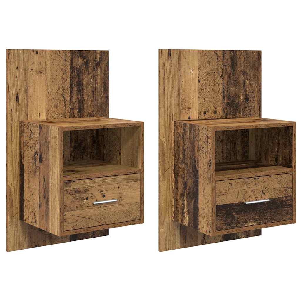 Bed Cabinet 2 pcs Old wood 48.5 x 32.5 x 80 cm Engineered wood