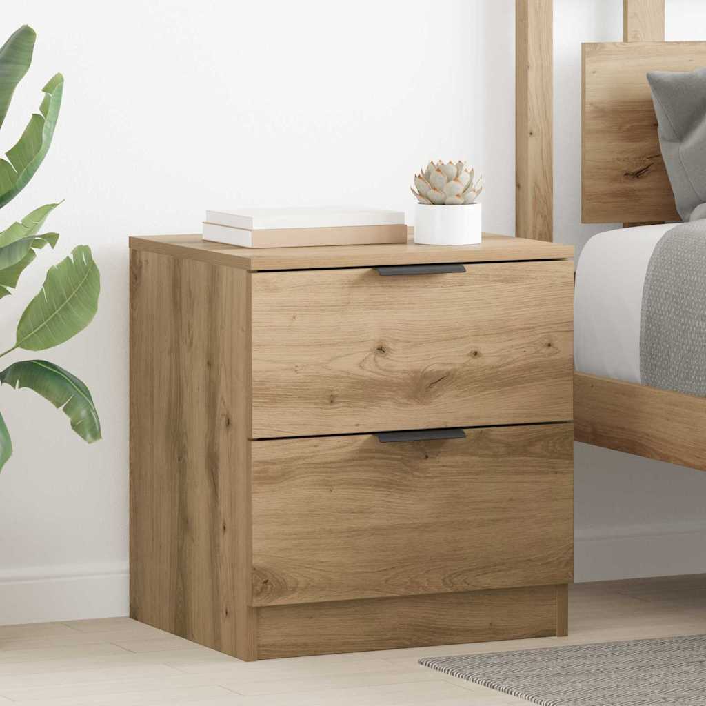 Bedside Cabinet with Drawer 2 pcs Artisan oak 45 x 39 x 50 cm
