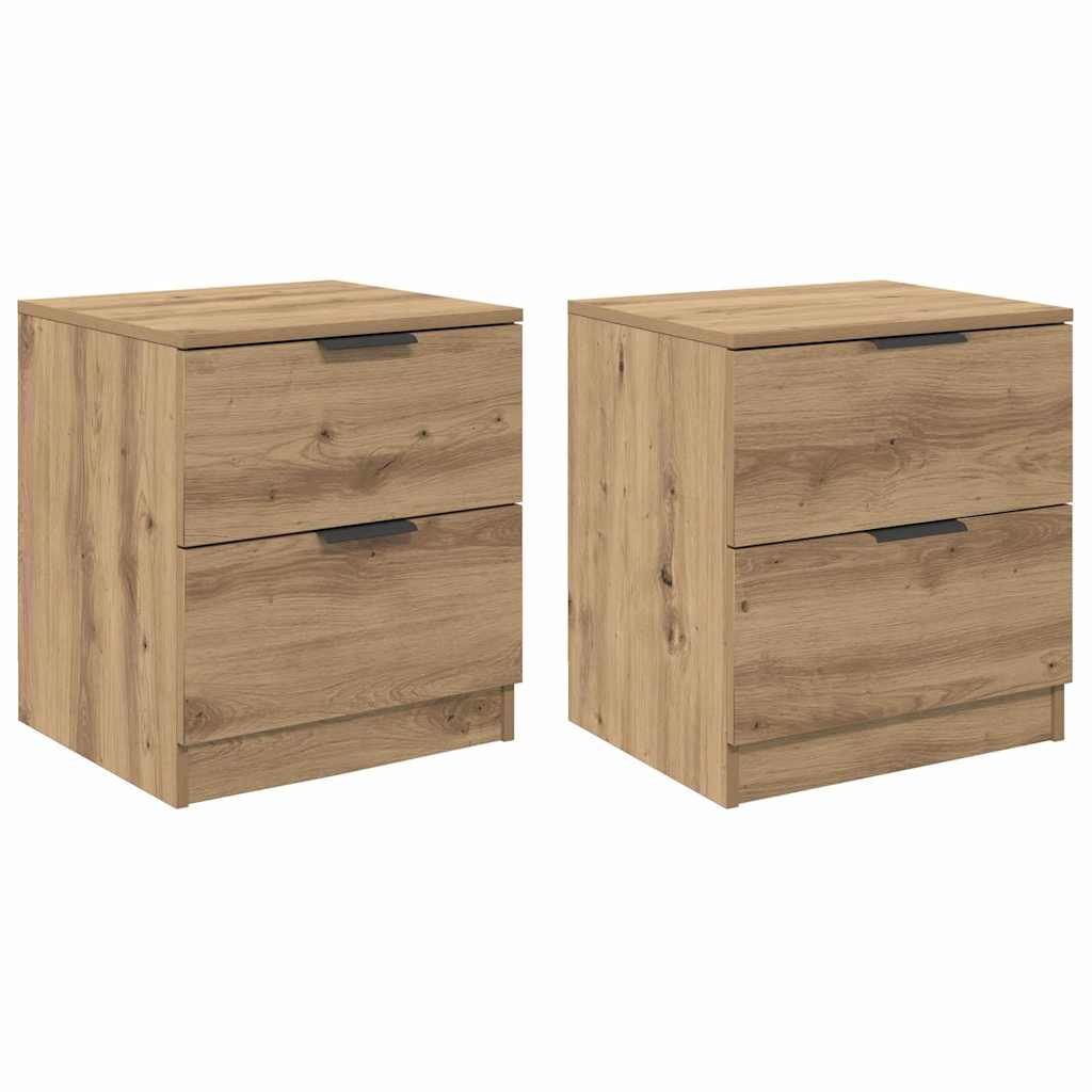 Bedside Cabinet with Drawer 2 pcs Artisan oak 45 x 39 x 50 cm