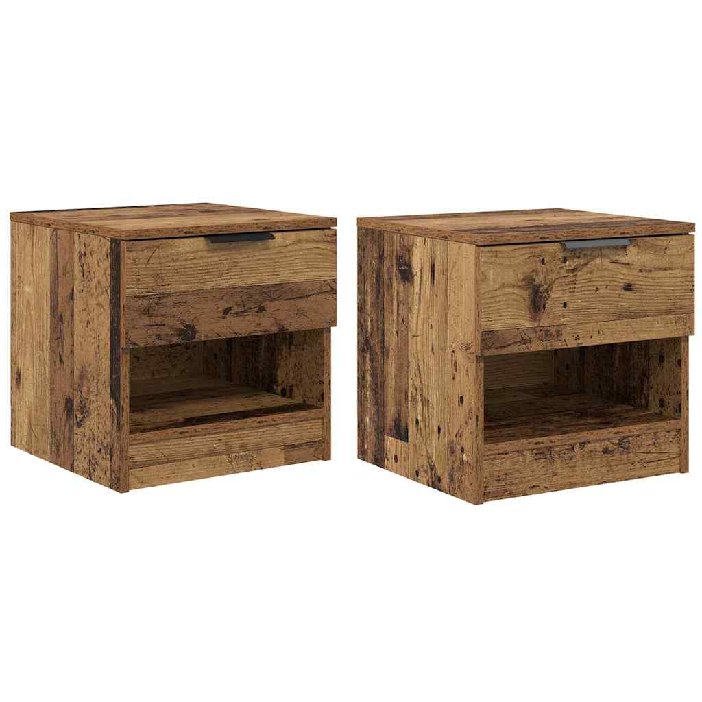 Bed Cabinet 2 pcs Old wood 40 x 39 x 40 cm Engineered wood