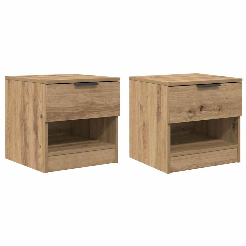 Bed Cabinet 2 pcs Artisan oak 40 x 39 x 40 cm Engineered wood