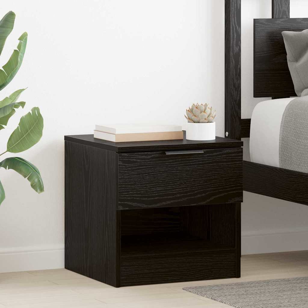 Bed Cabinet 2 pcs Black oak 40 x 39 x 40 cm Engineered wood