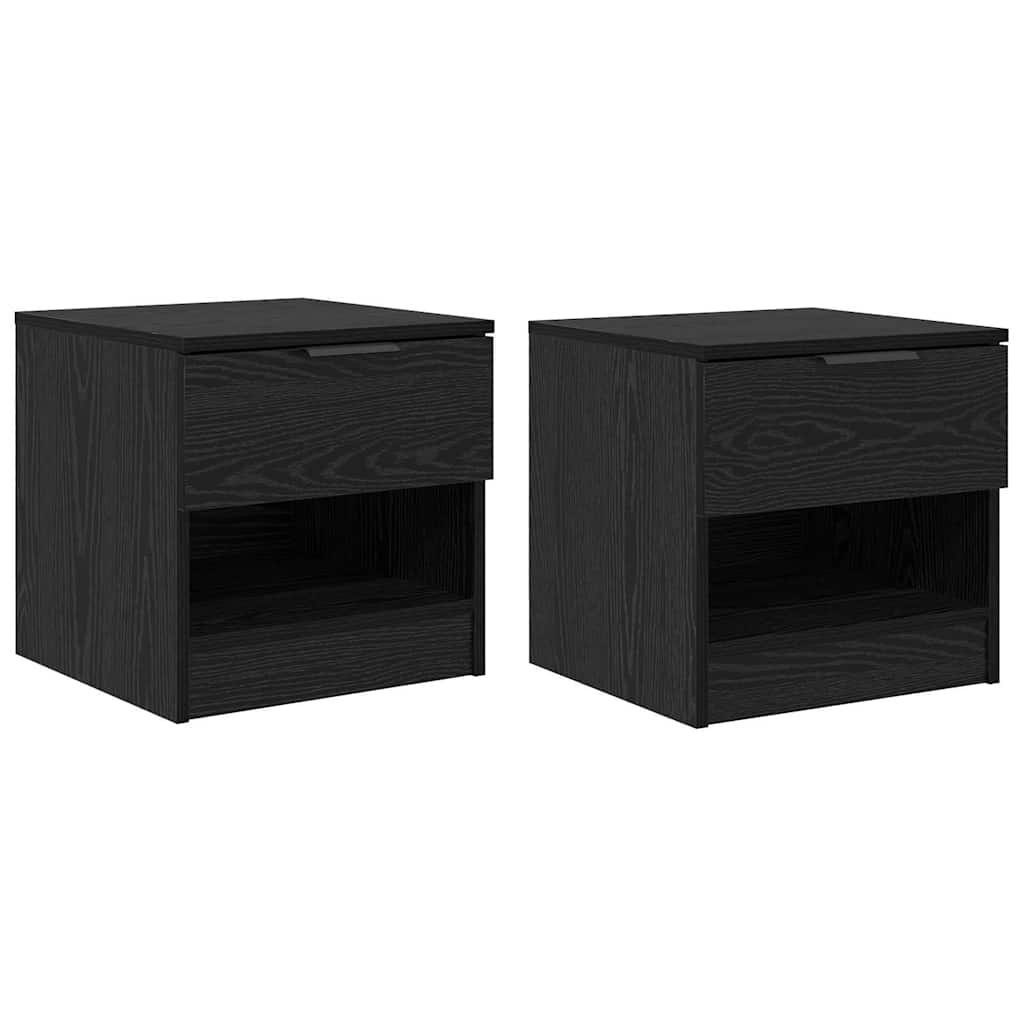 Bed Cabinet 2 pcs Black oak 40 x 39 x 40 cm Engineered wood