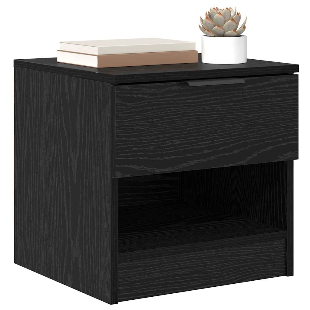 Bed Cabinet 2 pcs Black oak 40 x 39 x 40 cm Engineered wood
