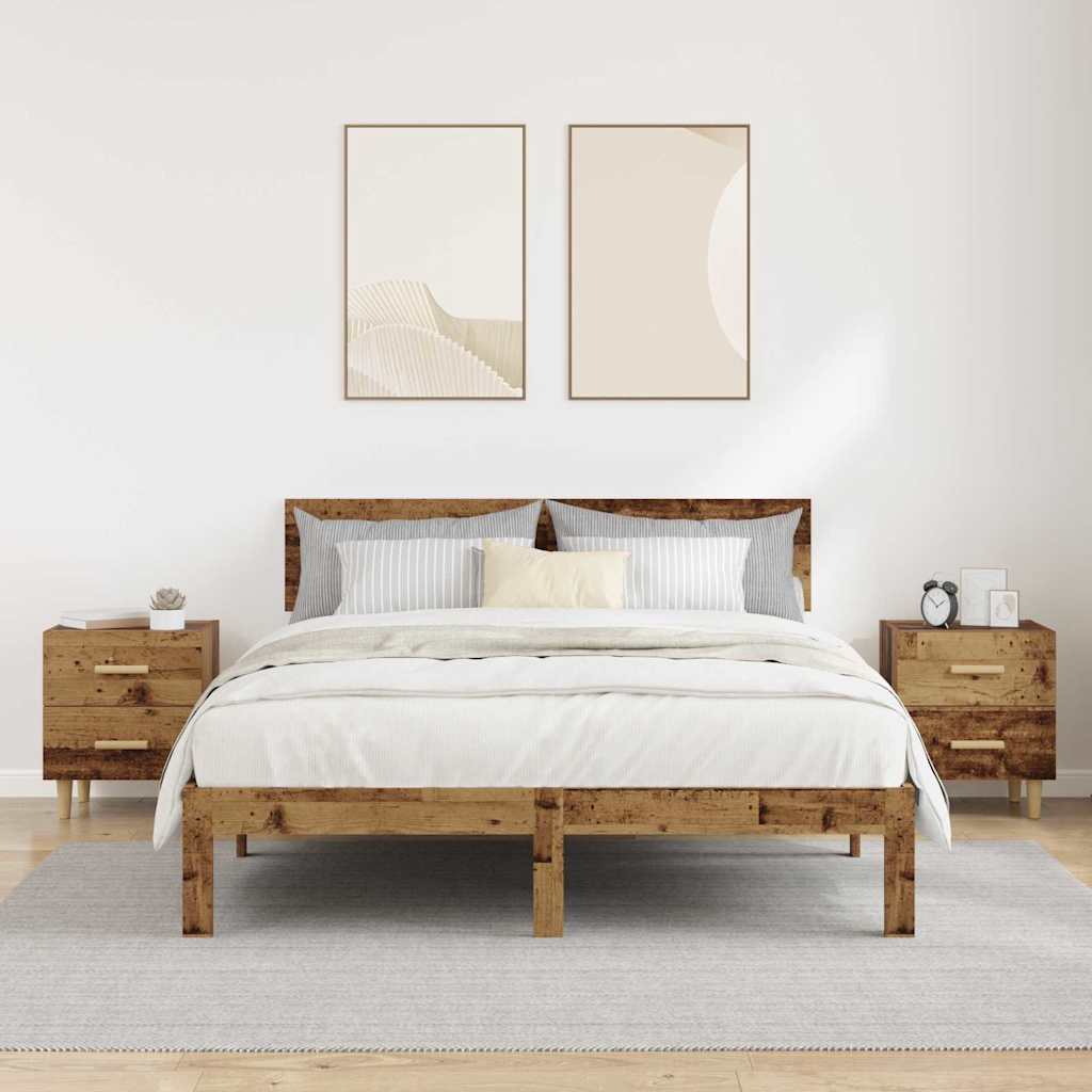 Bed Cabinet 2 pcs Old wood 40 x 35 x 47.5 cm Engineered wood