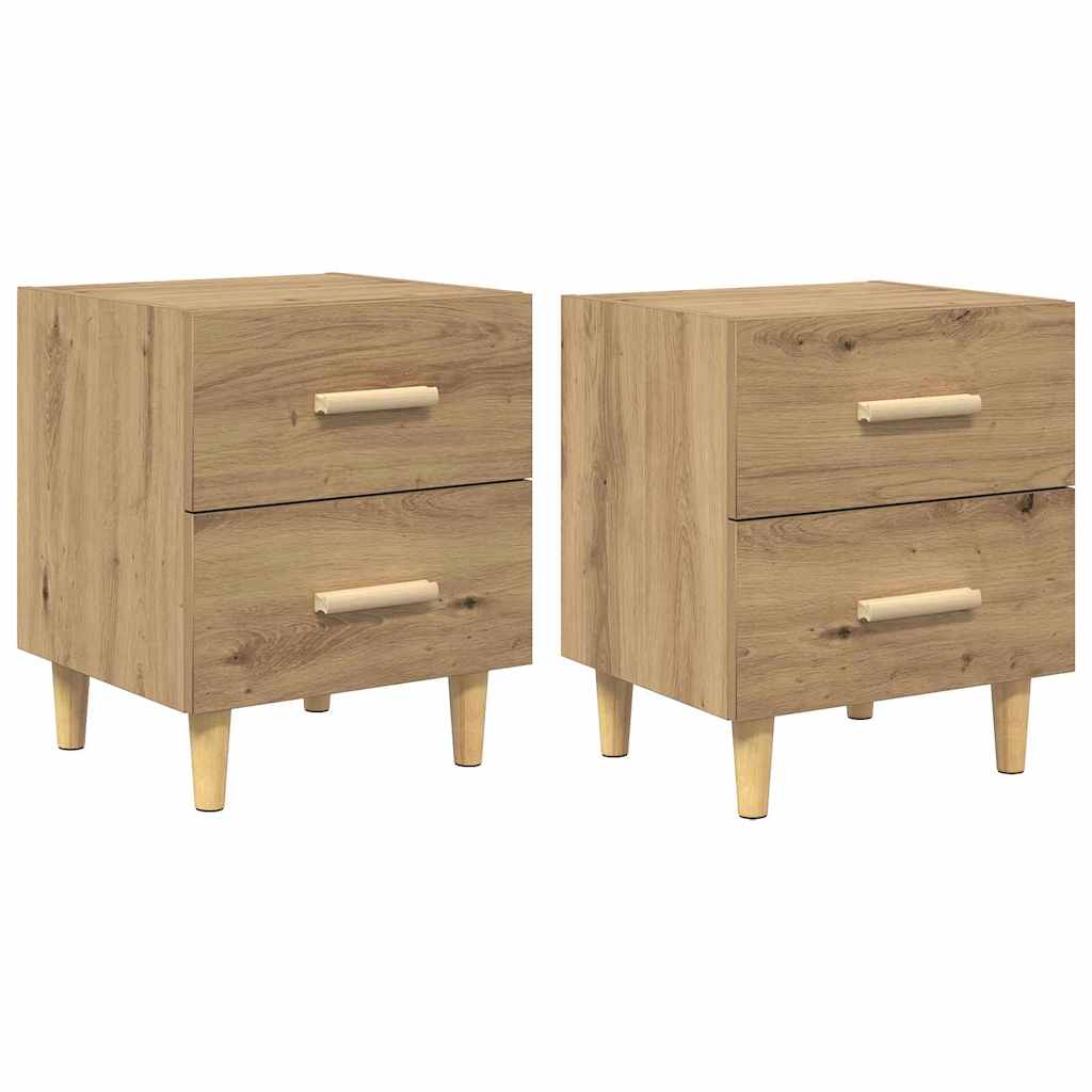 Bed Cabinet 2 pcs Artisan oak 40 x 35 x 47.5 cm Engineered wood