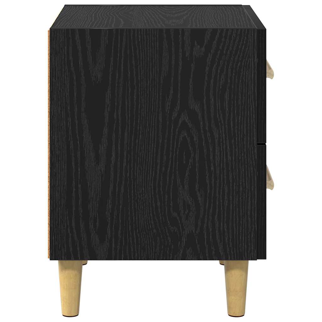 Bed Cabinet Black oak 40 x 35 x 47.5 cm Engineered wood