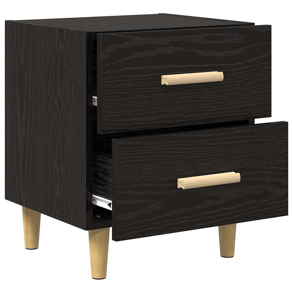 Bed Cabinet 2 pcs Black oak 40 x 35 x 47.5 cm Engineered wood