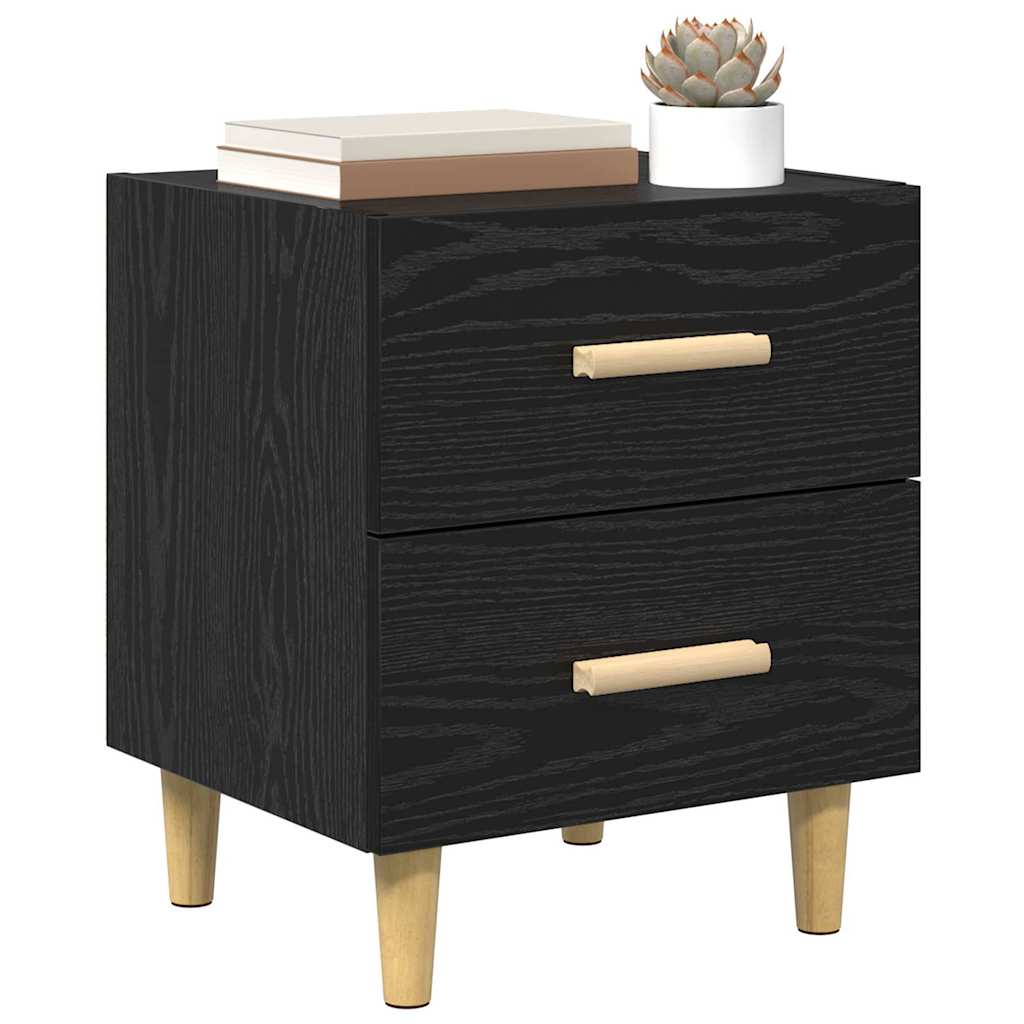 Bed Cabinet 2 pcs Black oak 40 x 35 x 47.5 cm Engineered wood