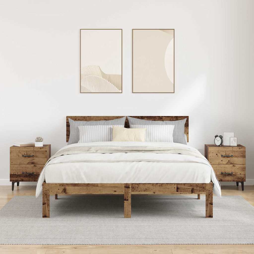 Bed Cabinet 2 pcs Old wood 40 x 35 x 47.5 cm Engineered wood
